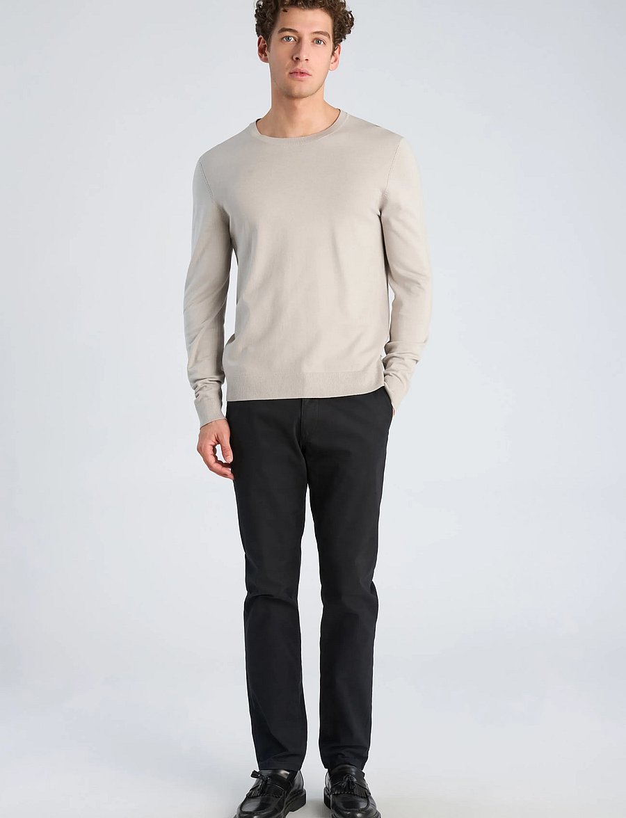 Lindbergh - Soft viscose blend o-neck knit - round necks - lt stone - 0