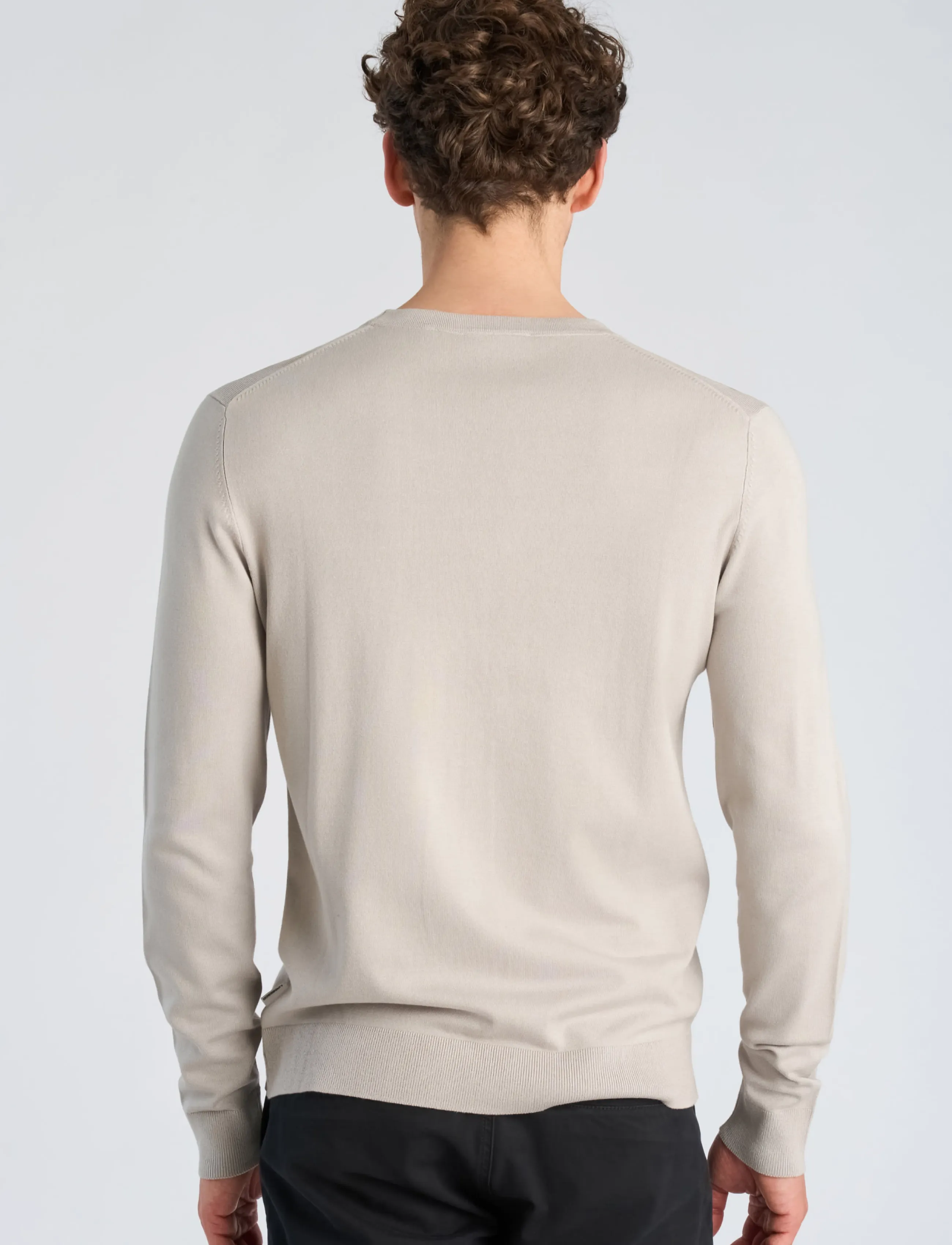 Lindbergh - Soft viscose blend o-neck knit - round necks - lt stone - 4
