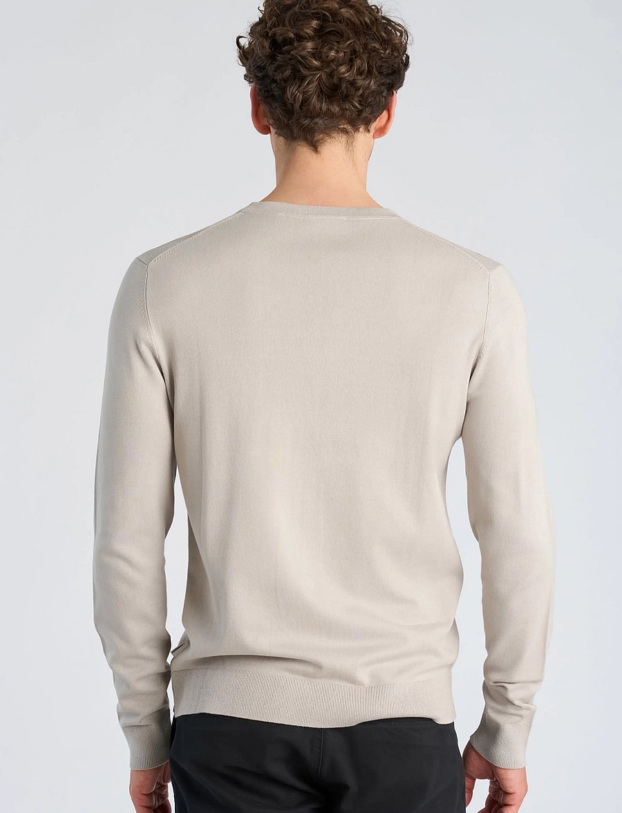Lindbergh - Soft viscose blend o-neck knit - round necks - lt stone - 4