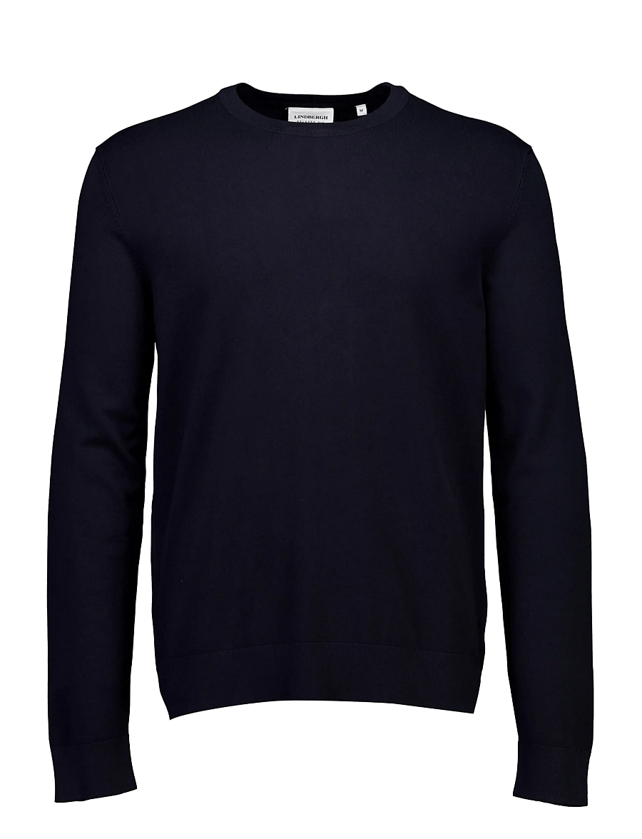 Lindbergh - Soft viscose blend o-neck knit - round necks - navy blue - 1