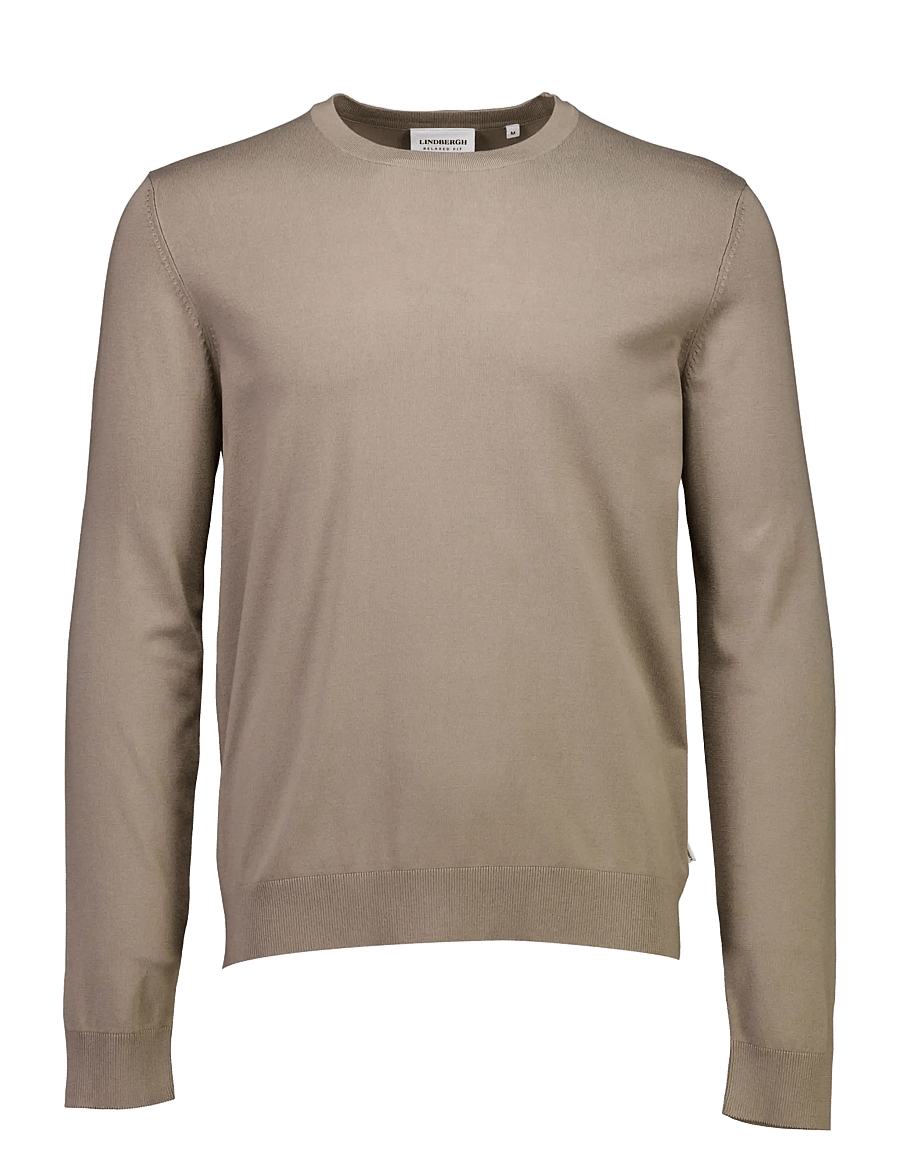 Lindbergh - Soft viscose blend o-neck knit - round necks - stone - 1