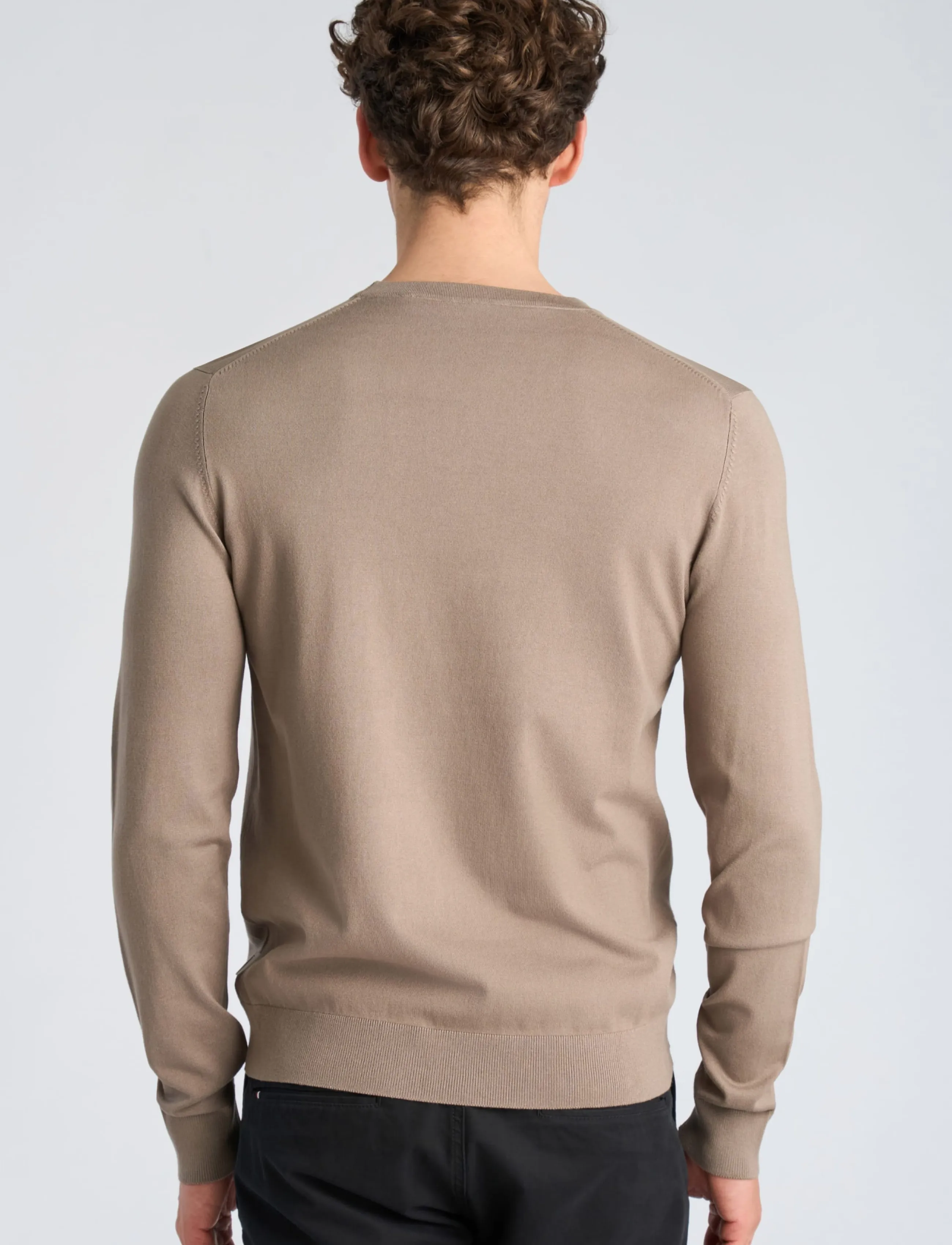 Lindbergh - Soft viscose blend o-neck knit - round necks - stone - 5