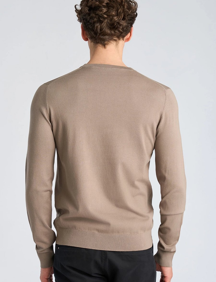 Lindbergh - Soft viscose blend o-neck knit - round necks - stone - 5