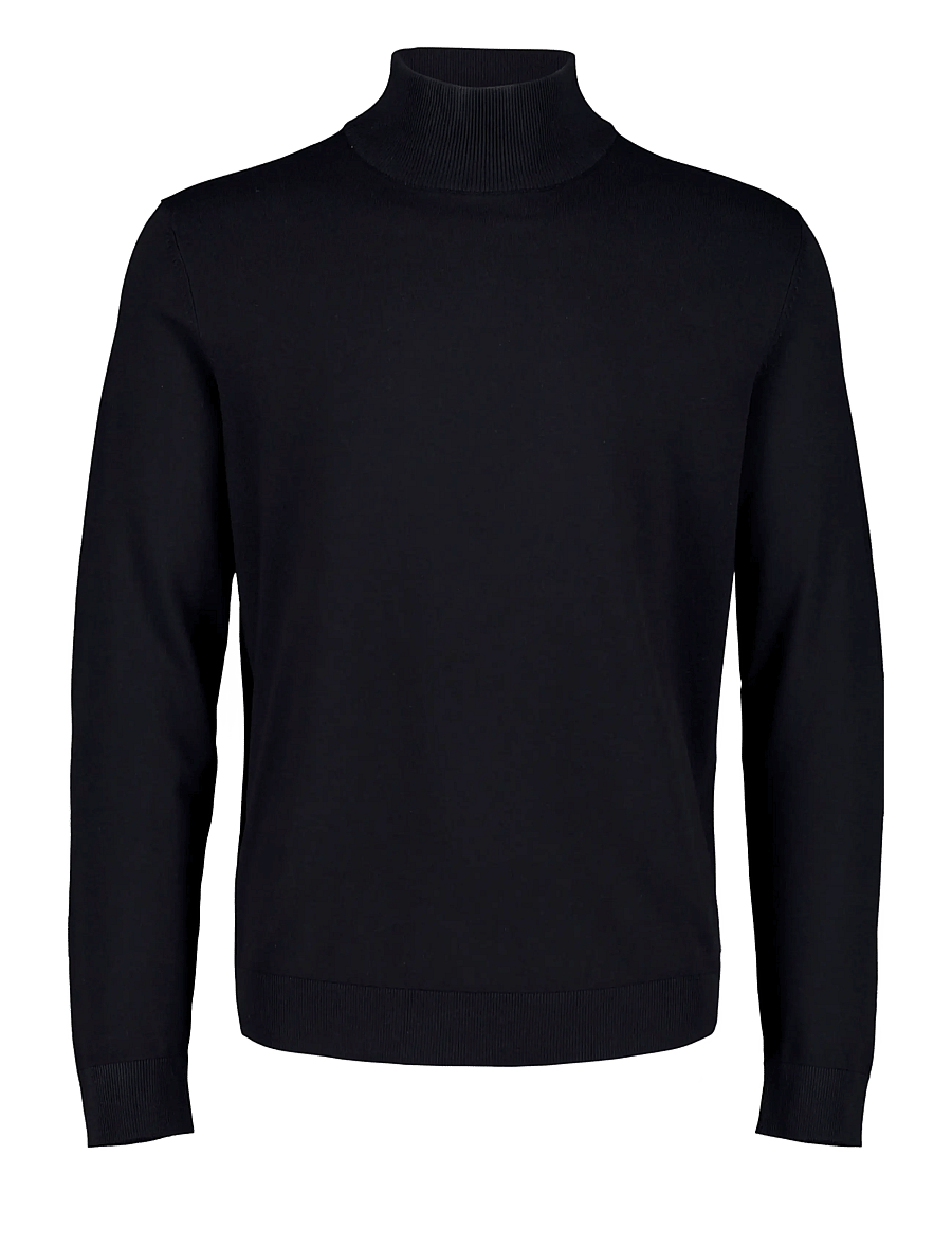 Lindbergh - Soft viscose blend roll-neck sweate - kõrge kaelusega - black - 0