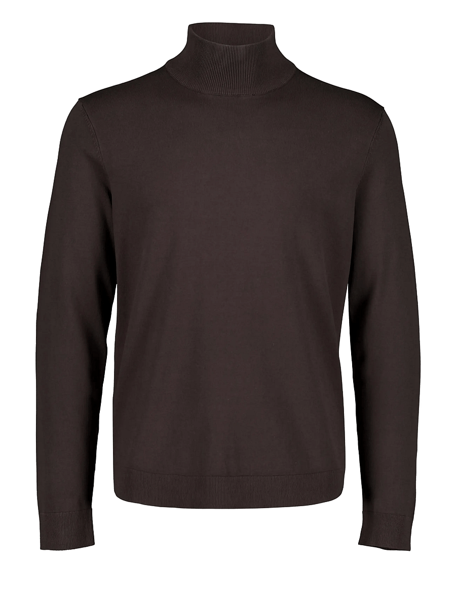 Lindbergh - Soft viscose blend roll-neck sweate - kõrge kaelusega - dk brown - 0