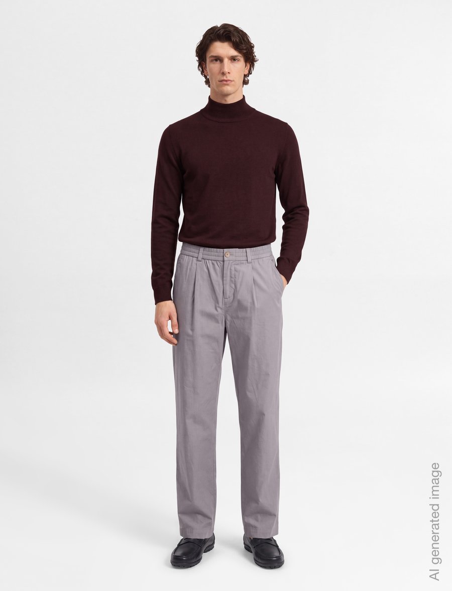 Lindbergh - Soft viscose blend roll-neck sweate - rollkragenpullover - dk cherry mel - 0