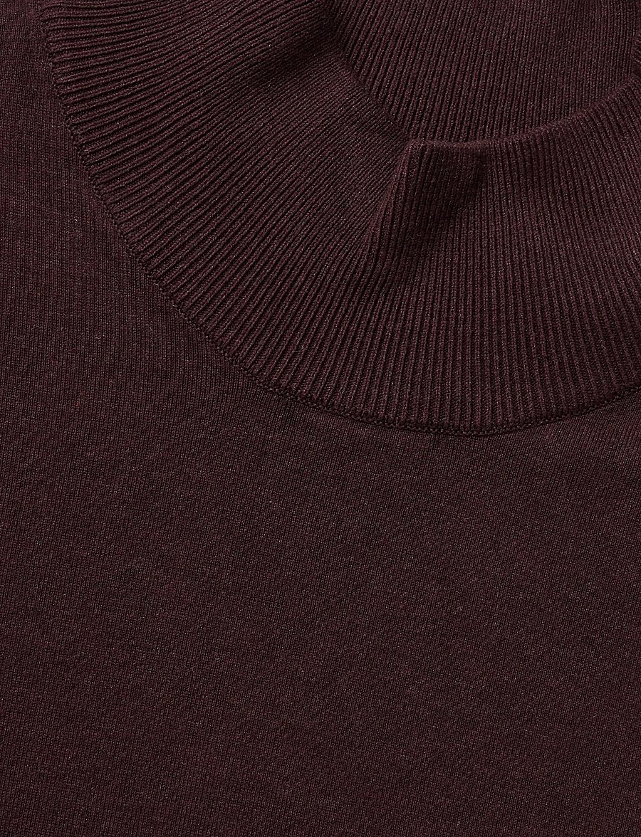 Lindbergh - Soft viscose blend roll-neck sweate - rollkragenpullover - dk cherry mel - 2