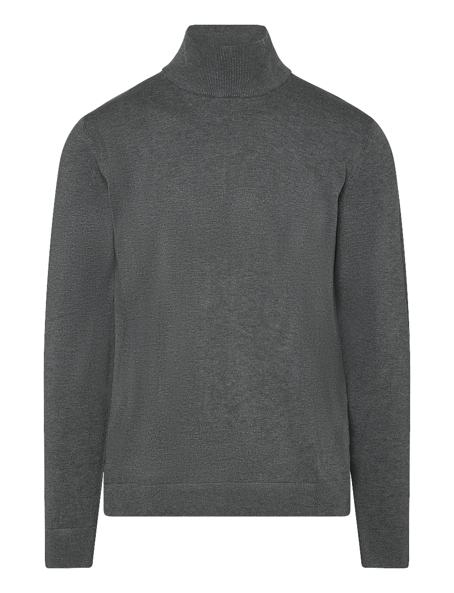 Lindbergh - Soft viscose blend roll-neck sweate - rollkragenpullover - grey mel - 0