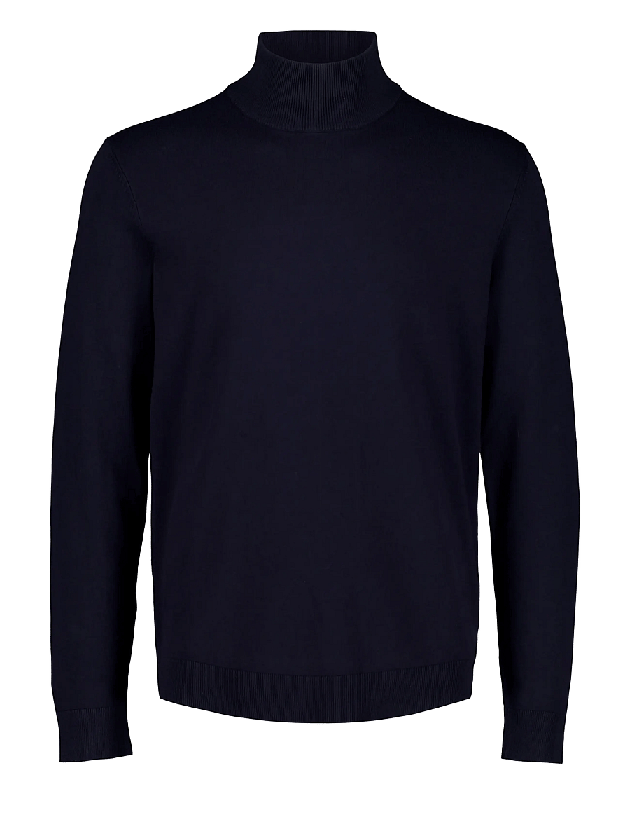 Lindbergh - Soft viscose blend roll-neck sweate - kõrge kaelusega - navy blue - 0