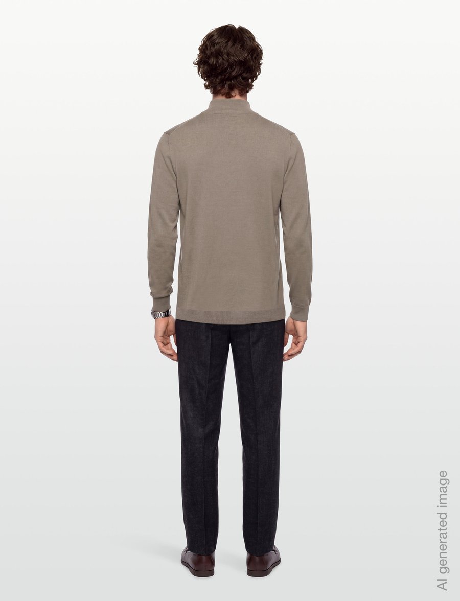 Lindbergh - Soft viscose blend roll-neck sweate - polokrage - stone - 4