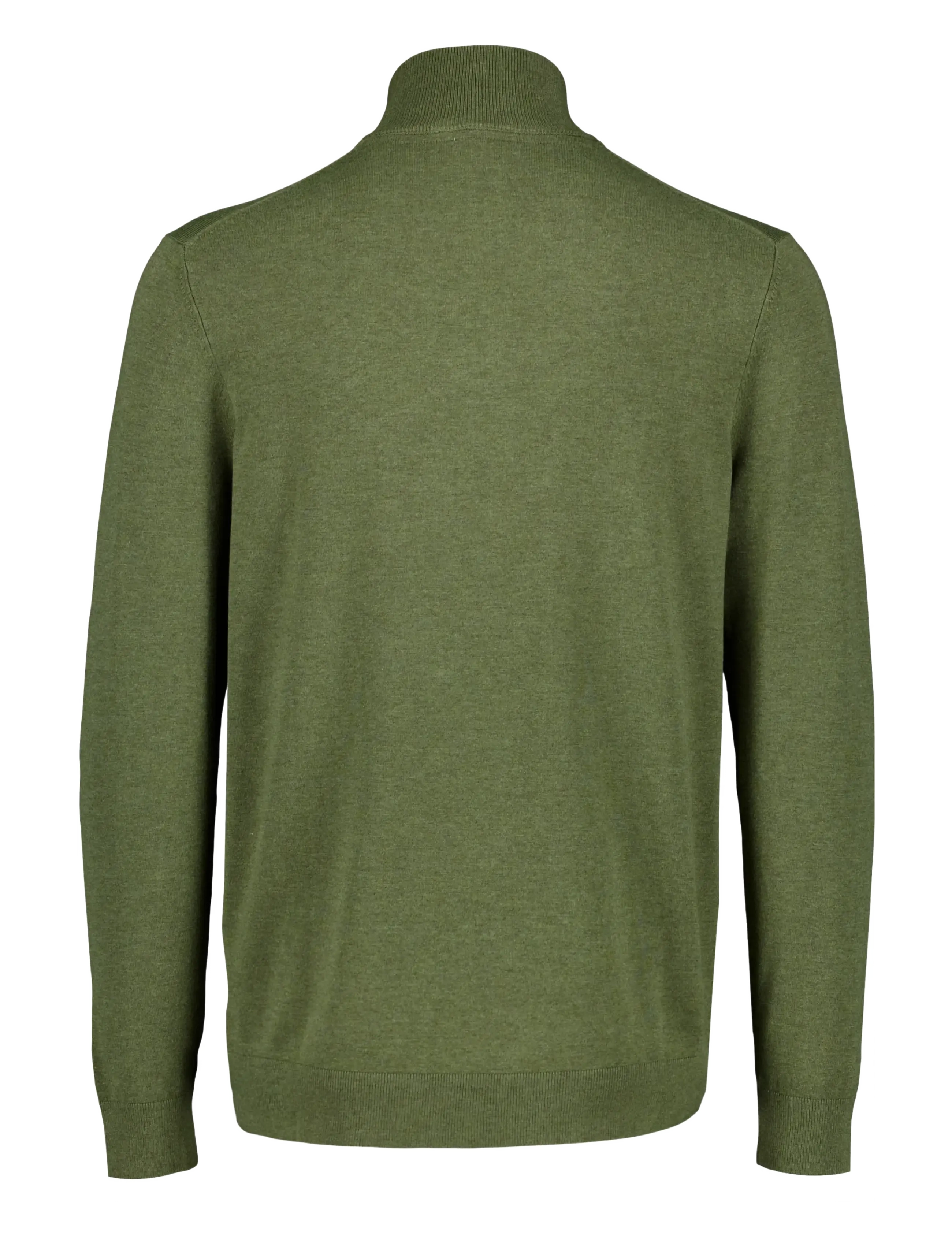 Lindbergh - Soft viscose blend half zip sweater - half zip jumpers - army mel - 1