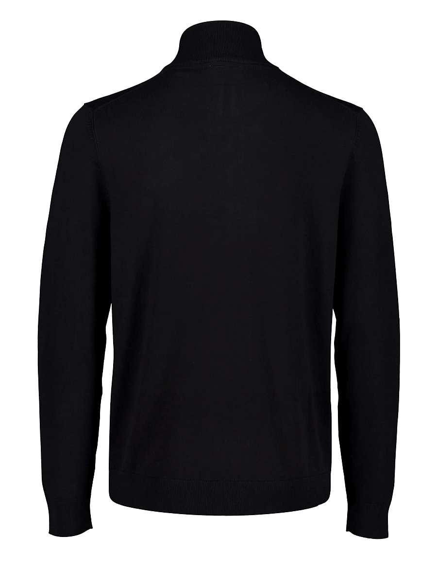 Lindbergh - Soft viscose blend half zip sweater - half zip jumpers - black - 1