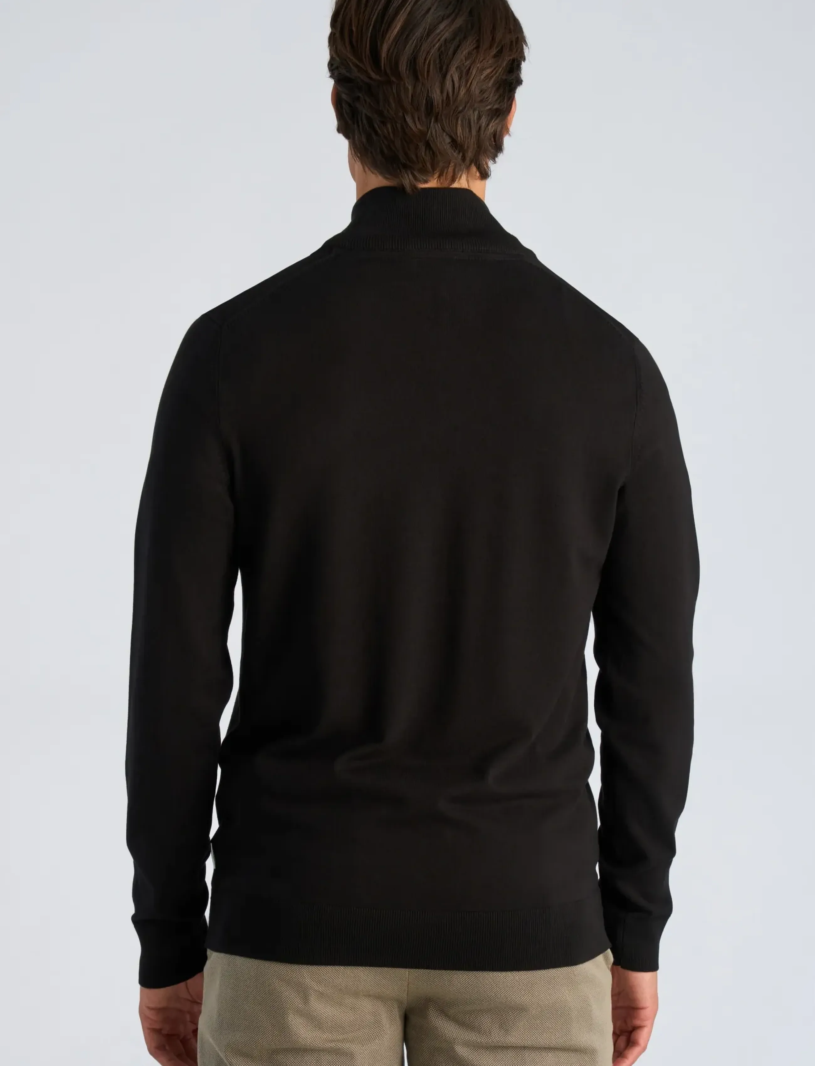 Lindbergh - Soft viscose blend half zip sweater - poolpika lukuga džemprid - black - 4