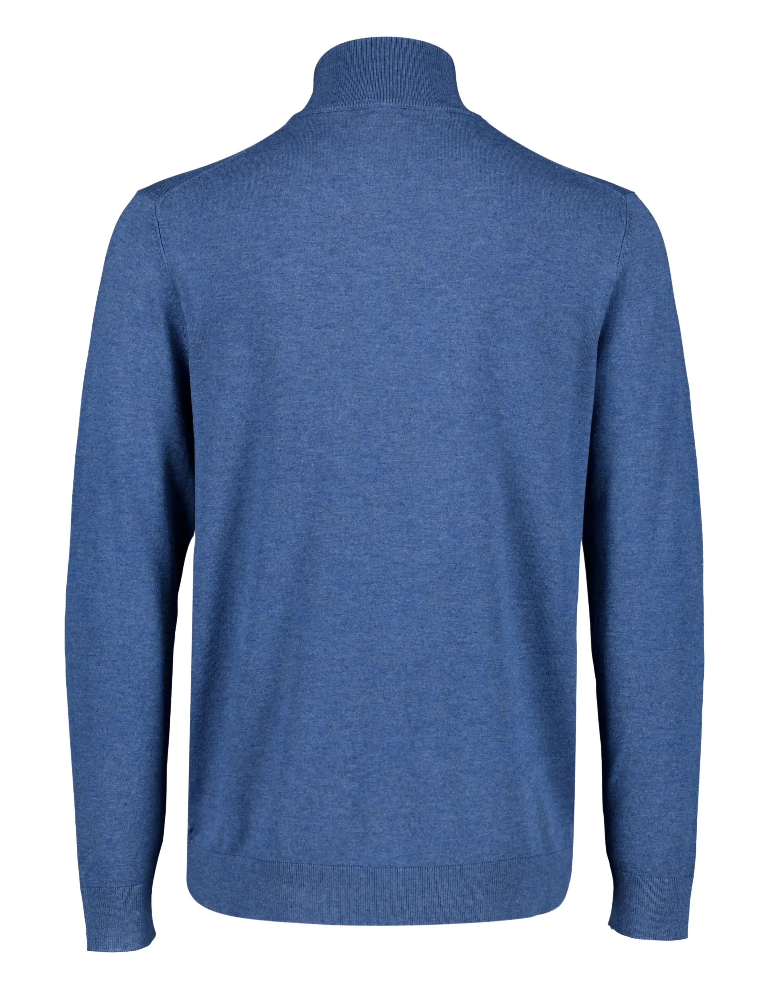 Lindbergh - Soft viscose blend half zip sweater - half zip jumpers - blue mel - 1