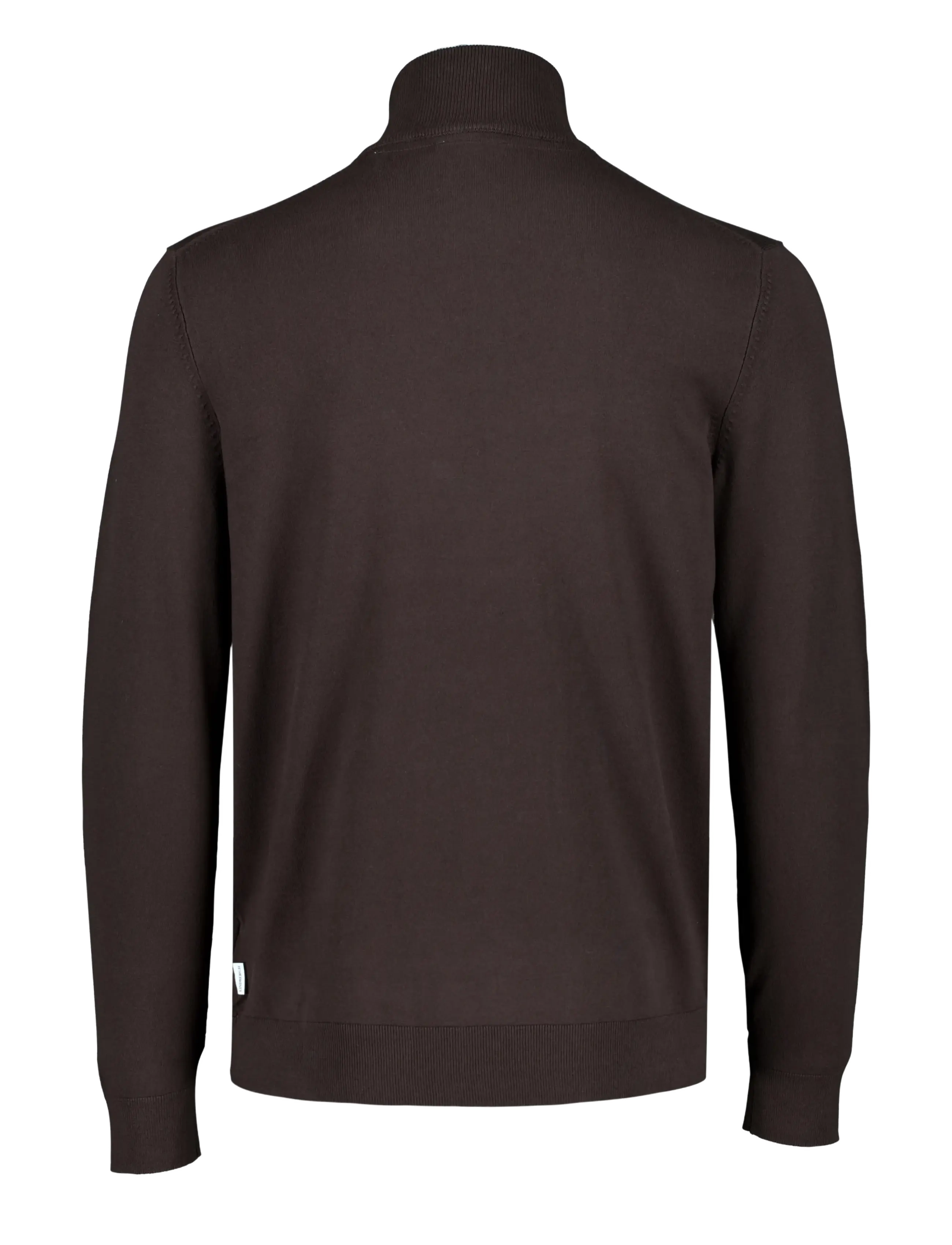 Lindbergh - Soft viscose blend half zip sweater - halfzip strik - dk brown - 1