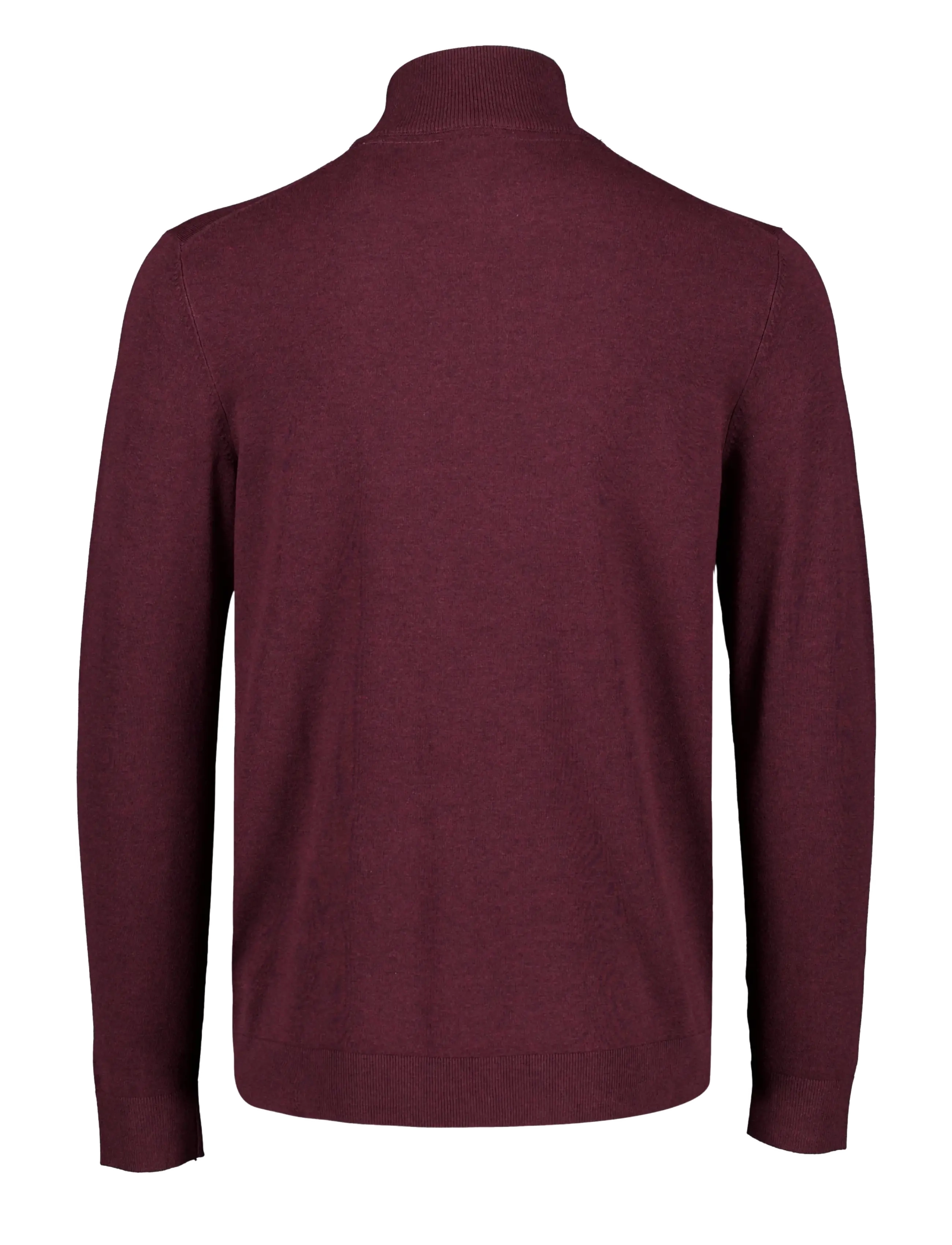 Lindbergh - Soft viscose blend half zip sweater - half zip jumpers - dk cherry mel - 1