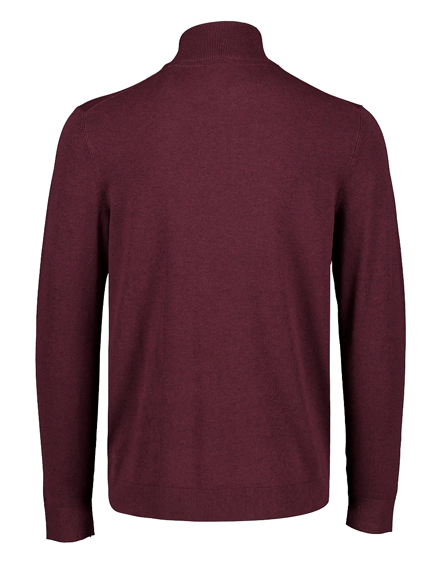 Lindbergh - Soft viscose blend half zip sweater - half zip jumpers - dk cherry mel - 1