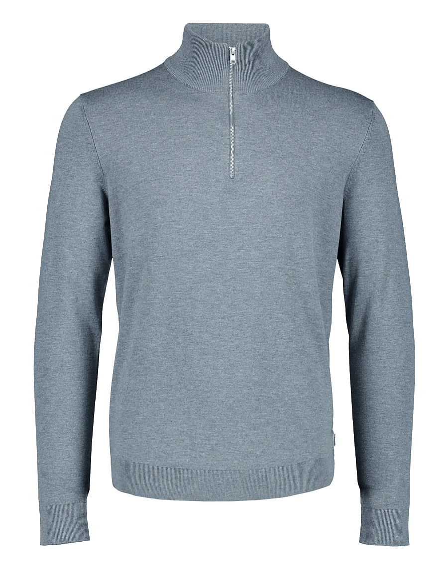 Lindbergh - Soft viscose blend half zip sweater - half zip jumpers - grey mel - 0