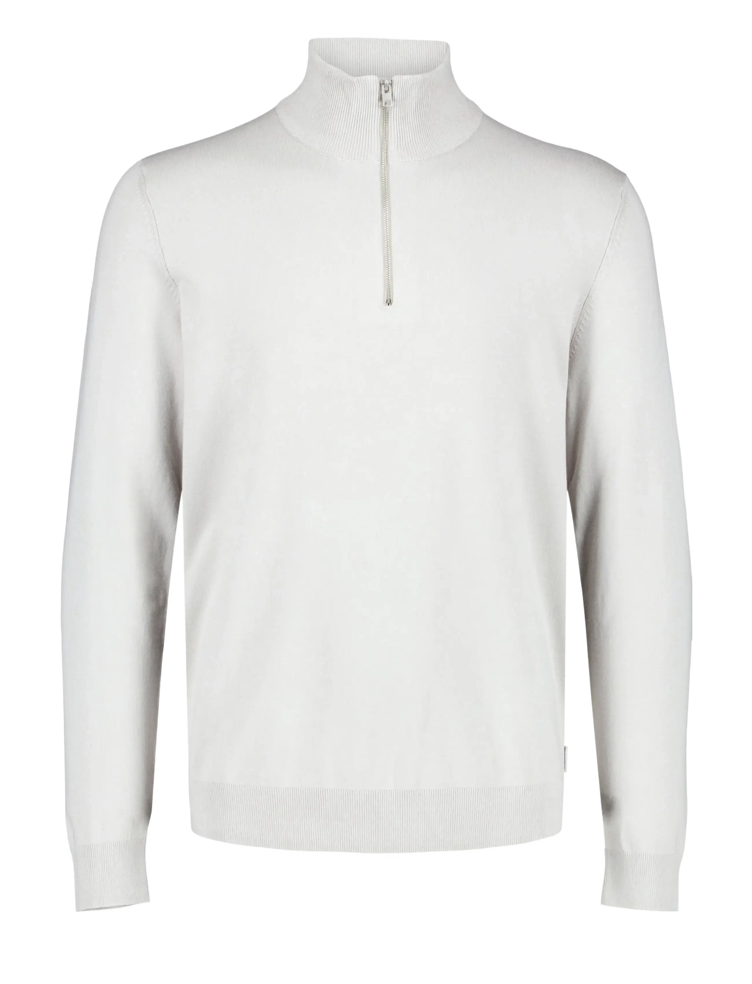 Lindbergh Soft viscose blend half zip sweater - Knitwear - LT STONE / grey