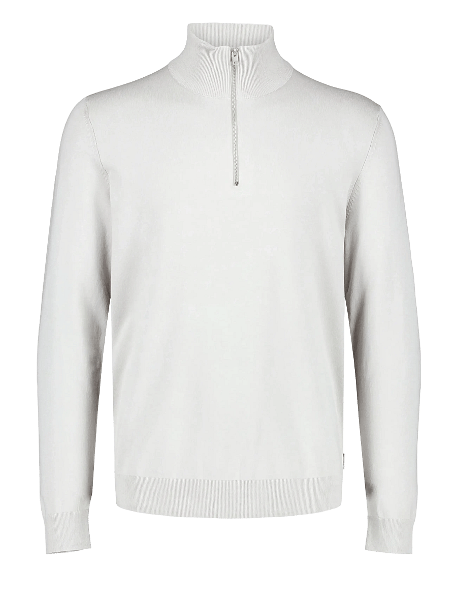 Lindbergh - Soft viscose blend half zip sweater - half zip jumpers - lt stone - 0