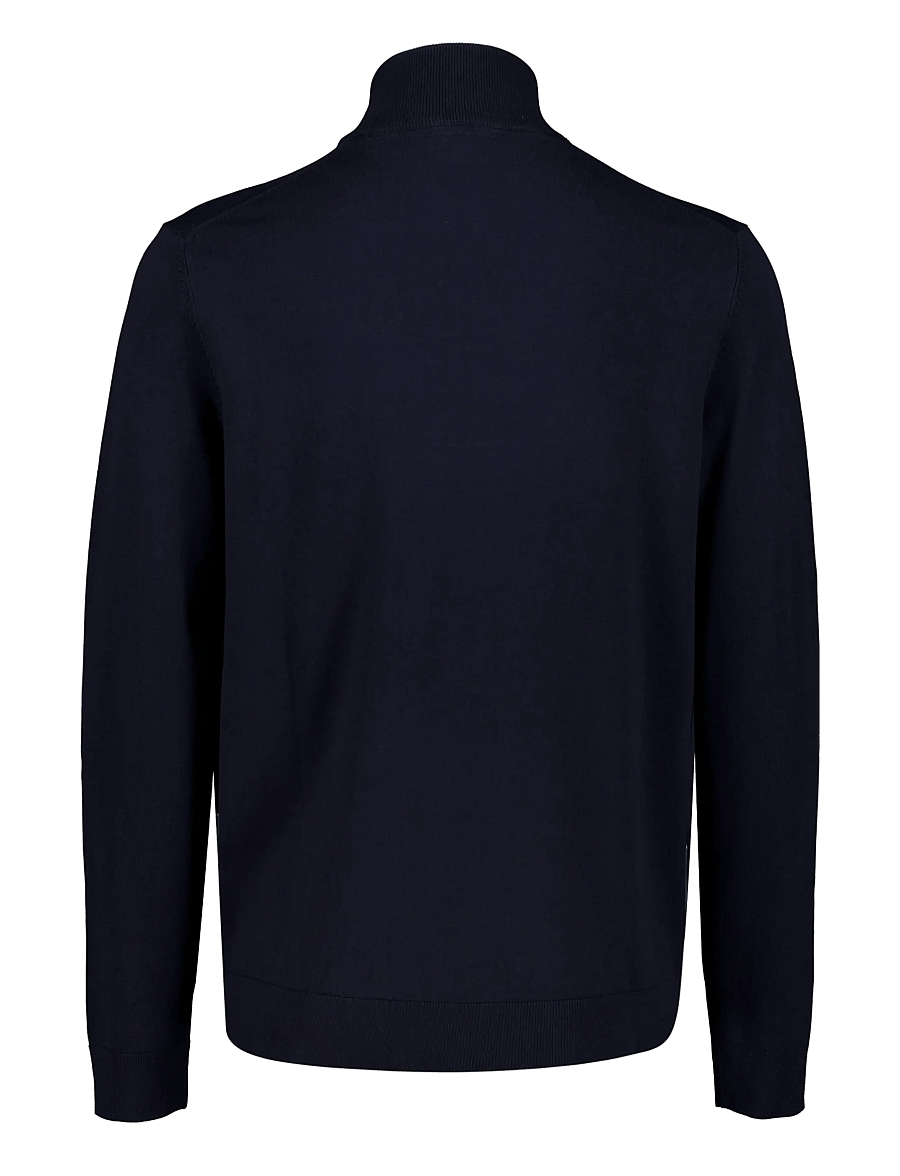 Lindbergh - Soft viscose blend half zip sweater - half zip jumpers - navy blue - 1