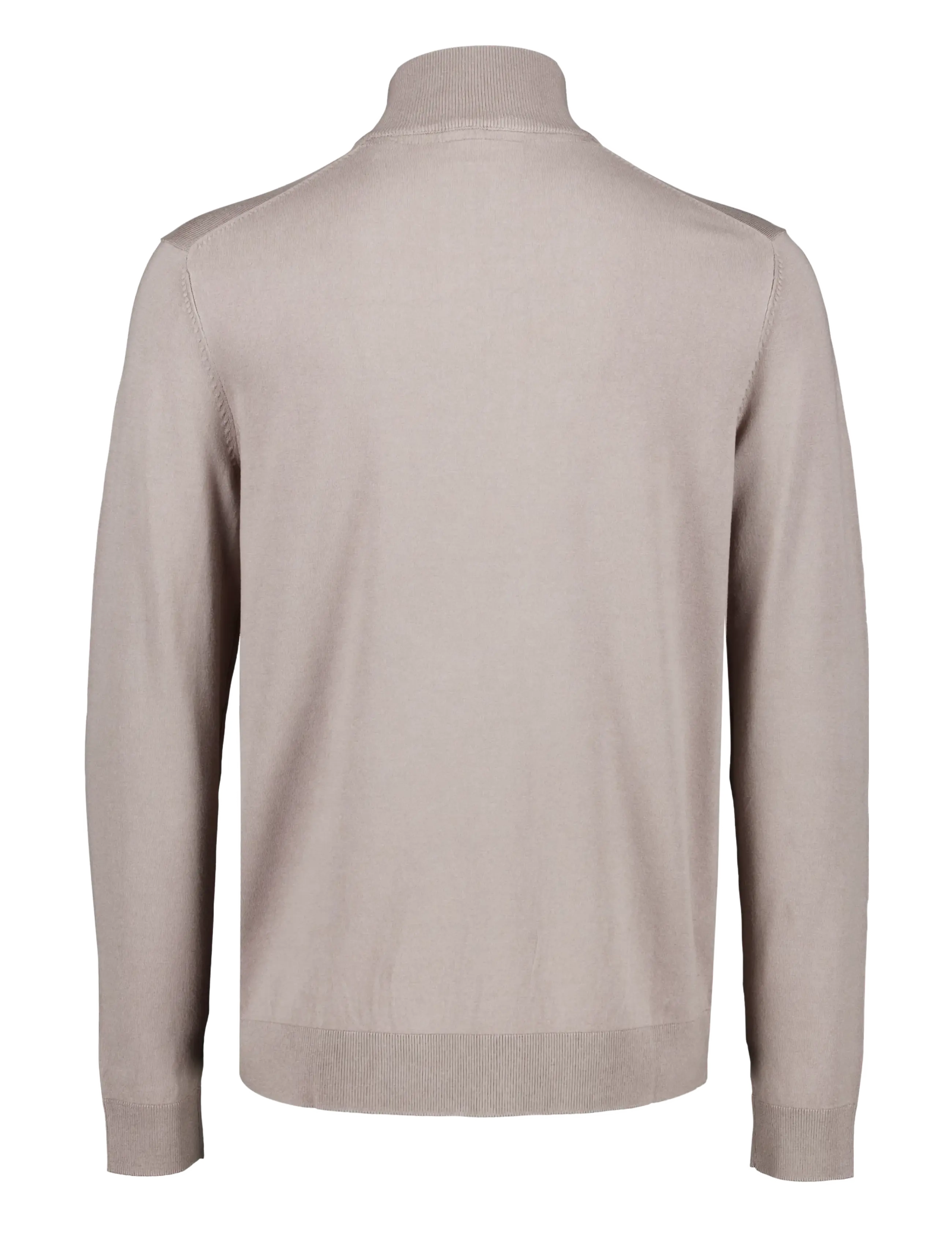 Lindbergh - Soft viscose blend half zip sweater - half zip jumpers - stone - 1