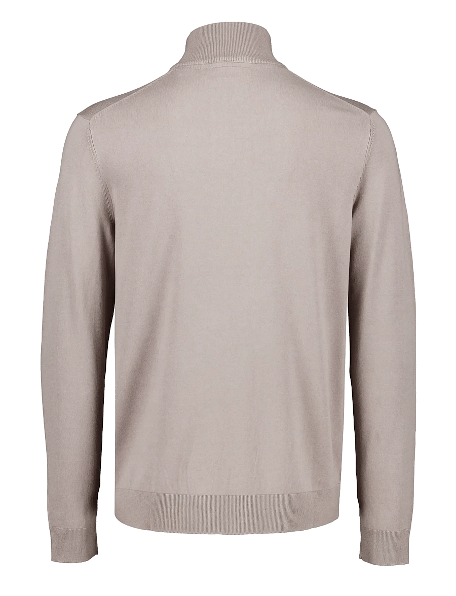 Lindbergh - Soft viscose blend half zip sweater - half zip jumpers - stone - 1