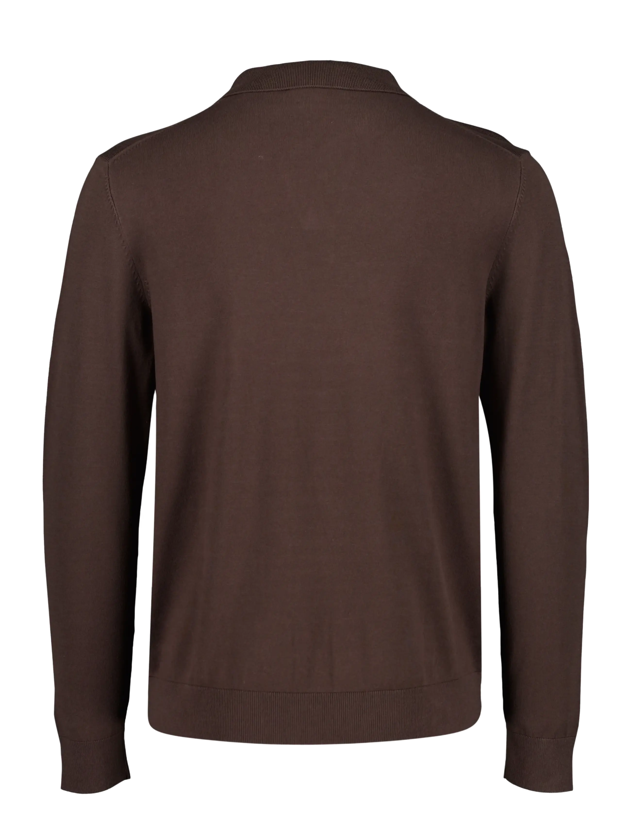 Lindbergh - Soft viscose blend v-neck polo - dk brown - 1