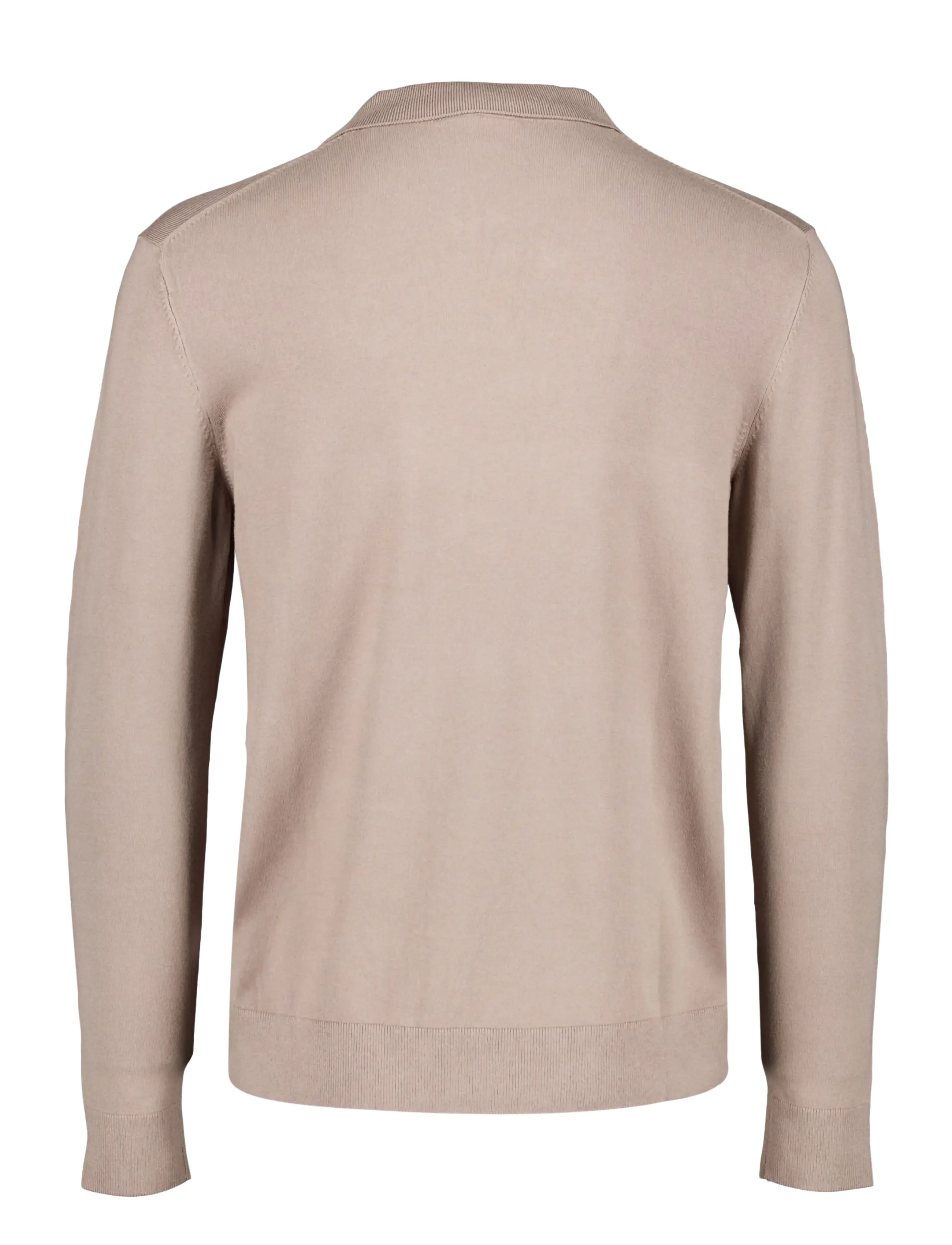 Lindbergh - Soft viscose blend v-neck polo - stone - 1