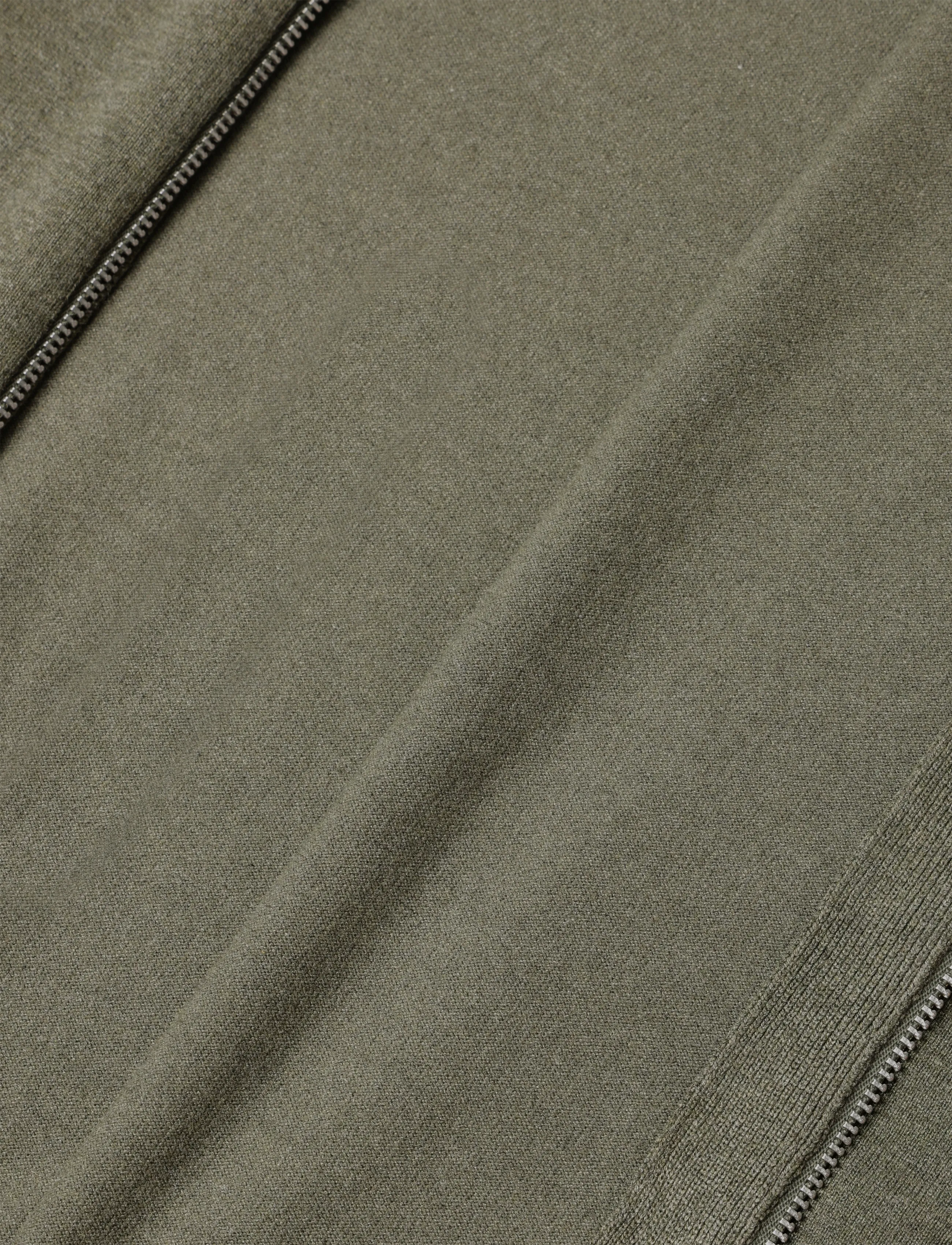 Lindbergh - Soft viscose blend zip through card - pullover mit durchgehendem reißverschluss - army mel - 4