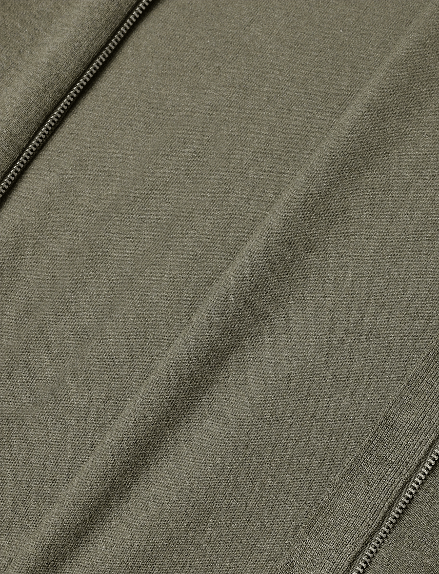 Lindbergh - Soft viscose blend zip through card - pullover mit durchgehendem reißverschluss - army mel - 4