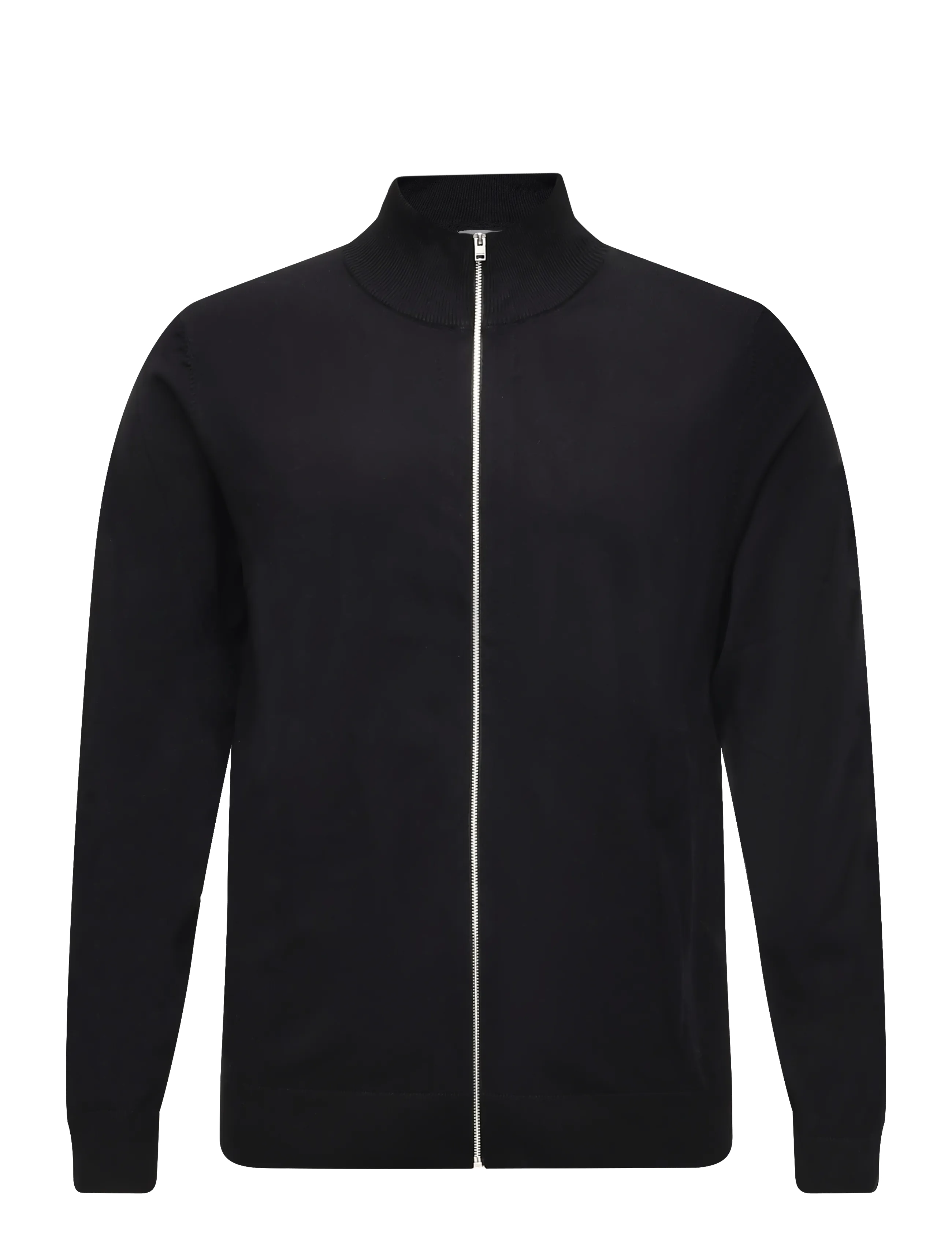 Lindbergh Soft viscose blend zip through card - Riided - BLACK / black