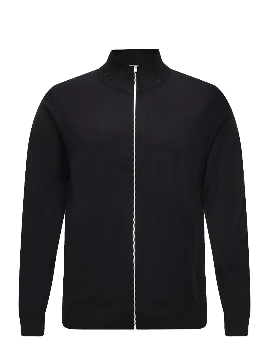 Lindbergh - Soft viscose blend zip through card - lukuga džemprid - black - 0