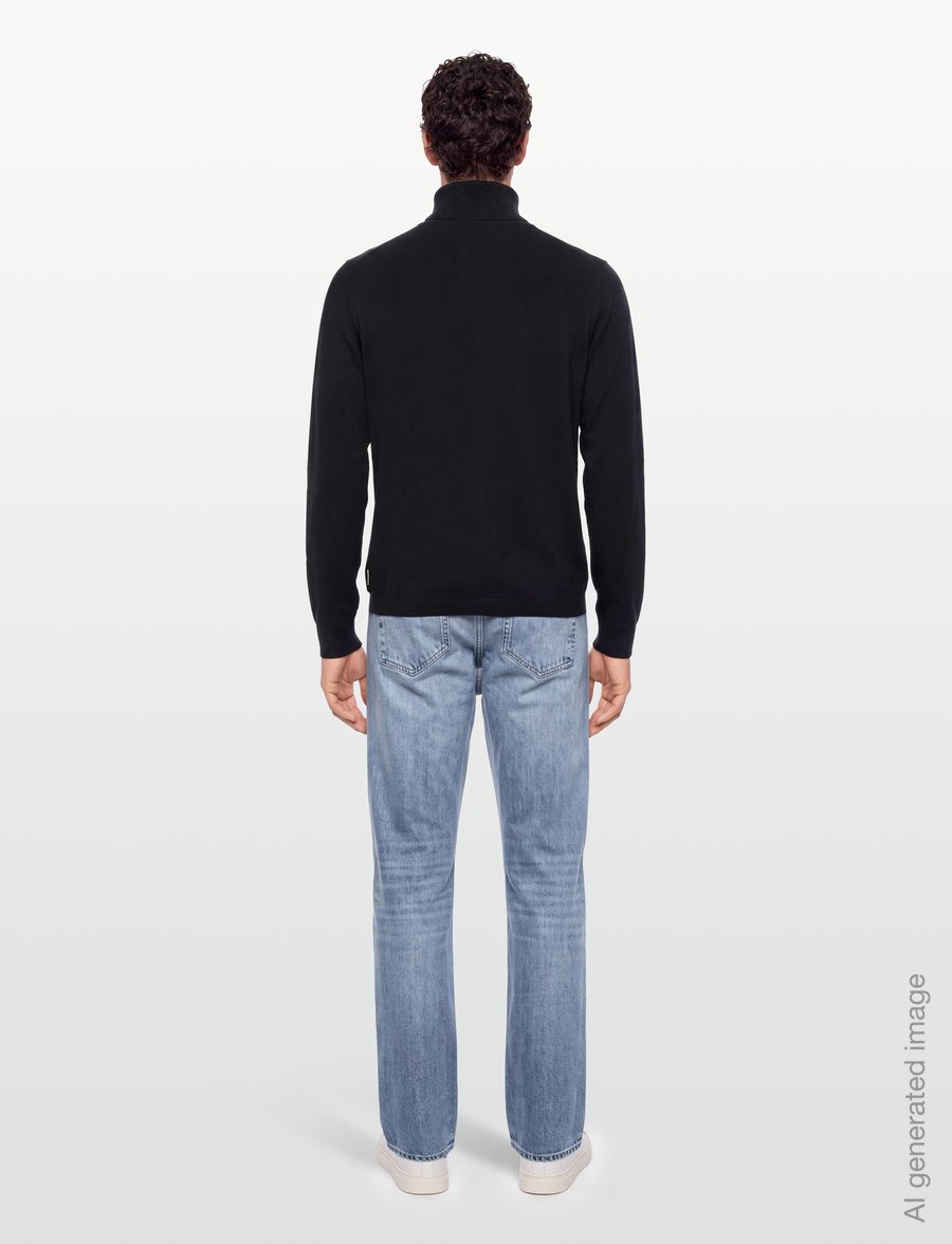 Lindbergh - Soft viscose blend zip through card - full zip tröjor - black - 4