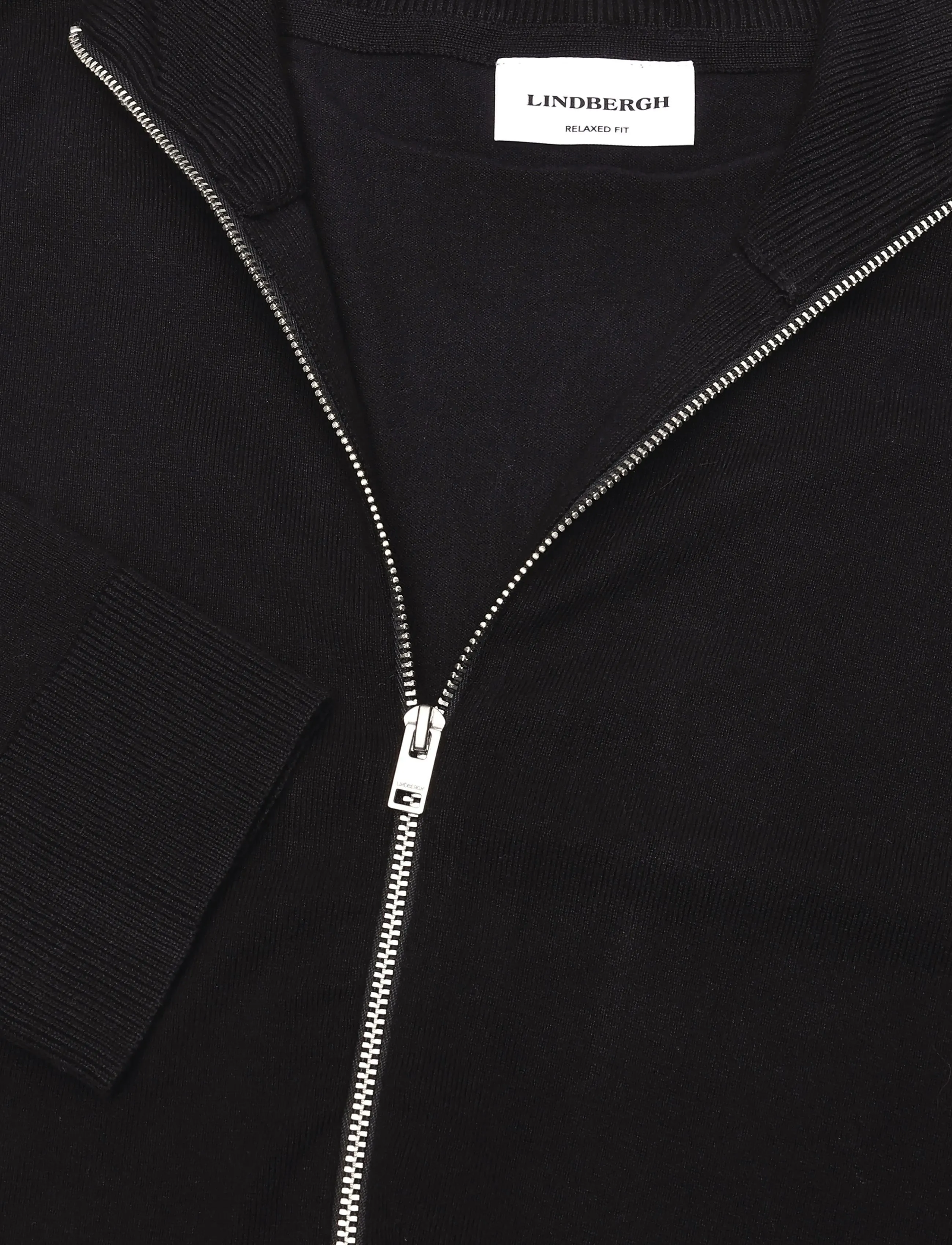 Lindbergh - Soft viscose blend zip through card - lukuga džemprid - black - 2
