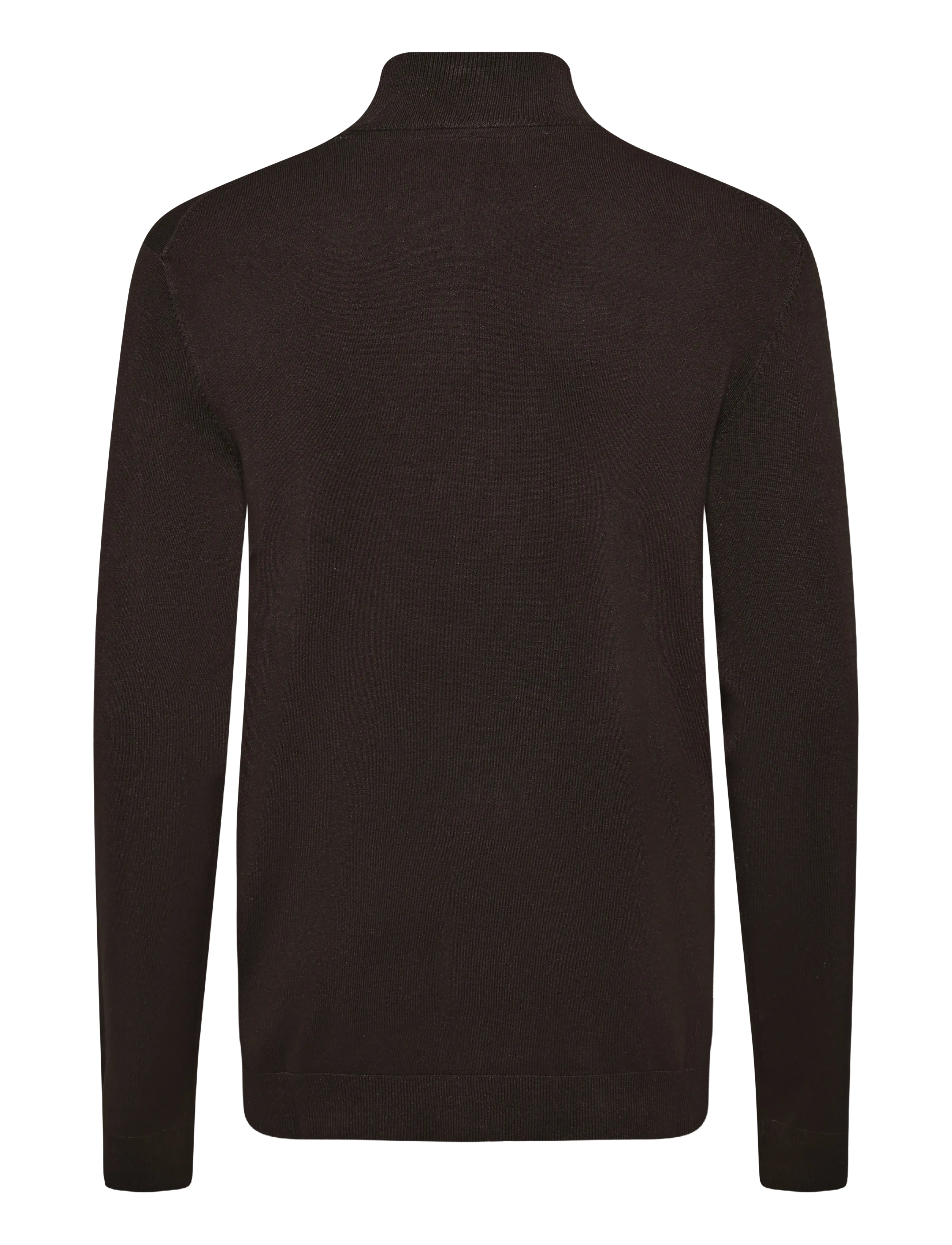 Lindbergh - Soft viscose blend zip through card - pullover mit durchgehendem reißverschluss - dk brown - 1