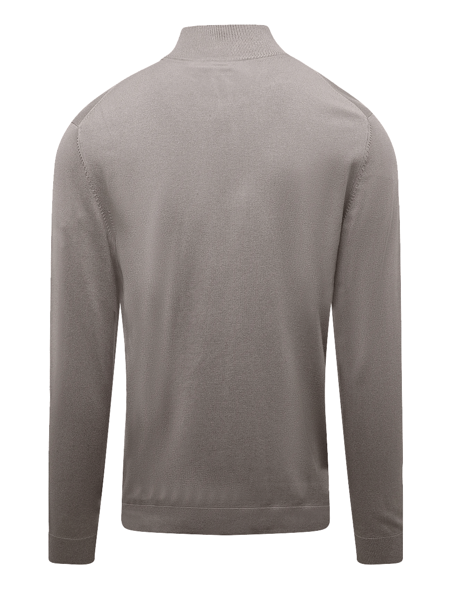 Lindbergh - Soft viscose blend zip through card - pullover mit durchgehendem reißverschluss - stone - 1