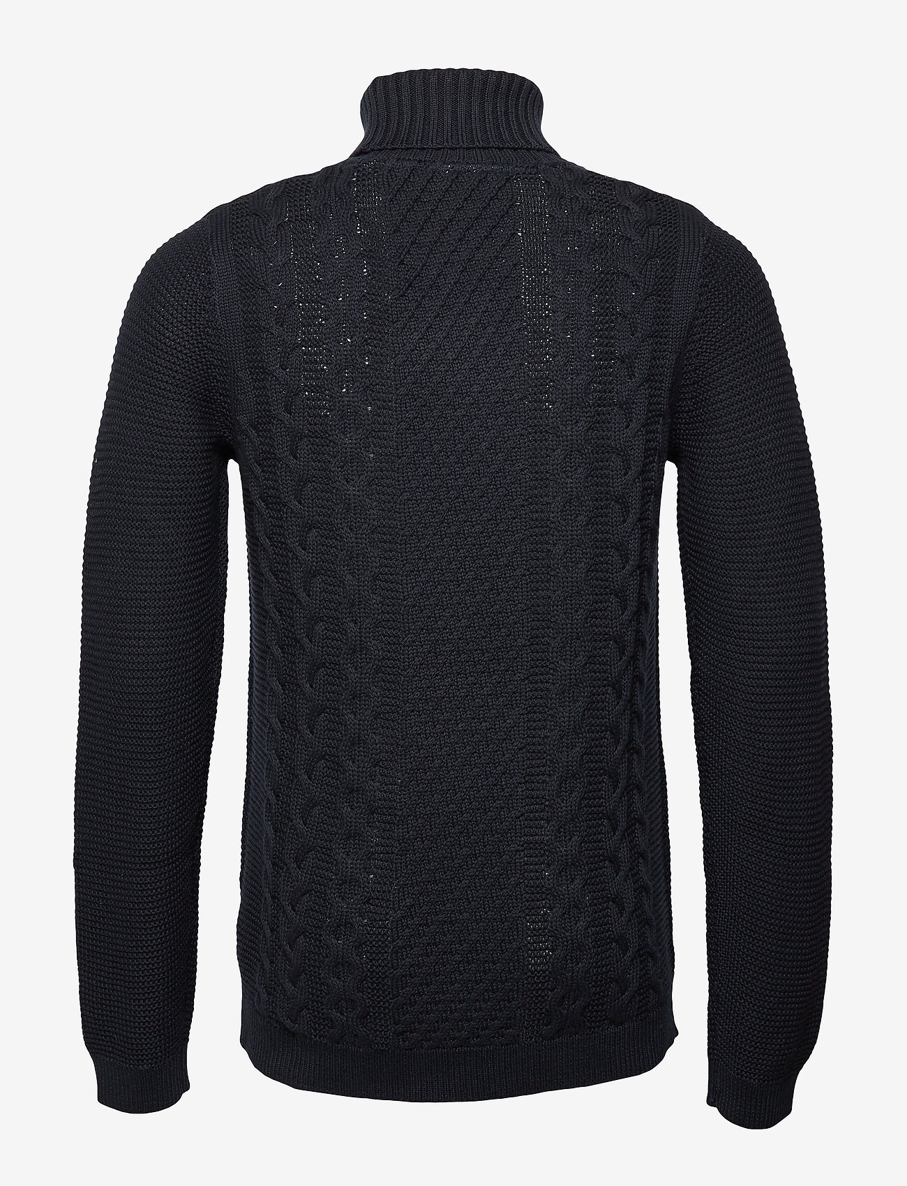 Lindbergh - Cable knit w. roll neck - navy - 1