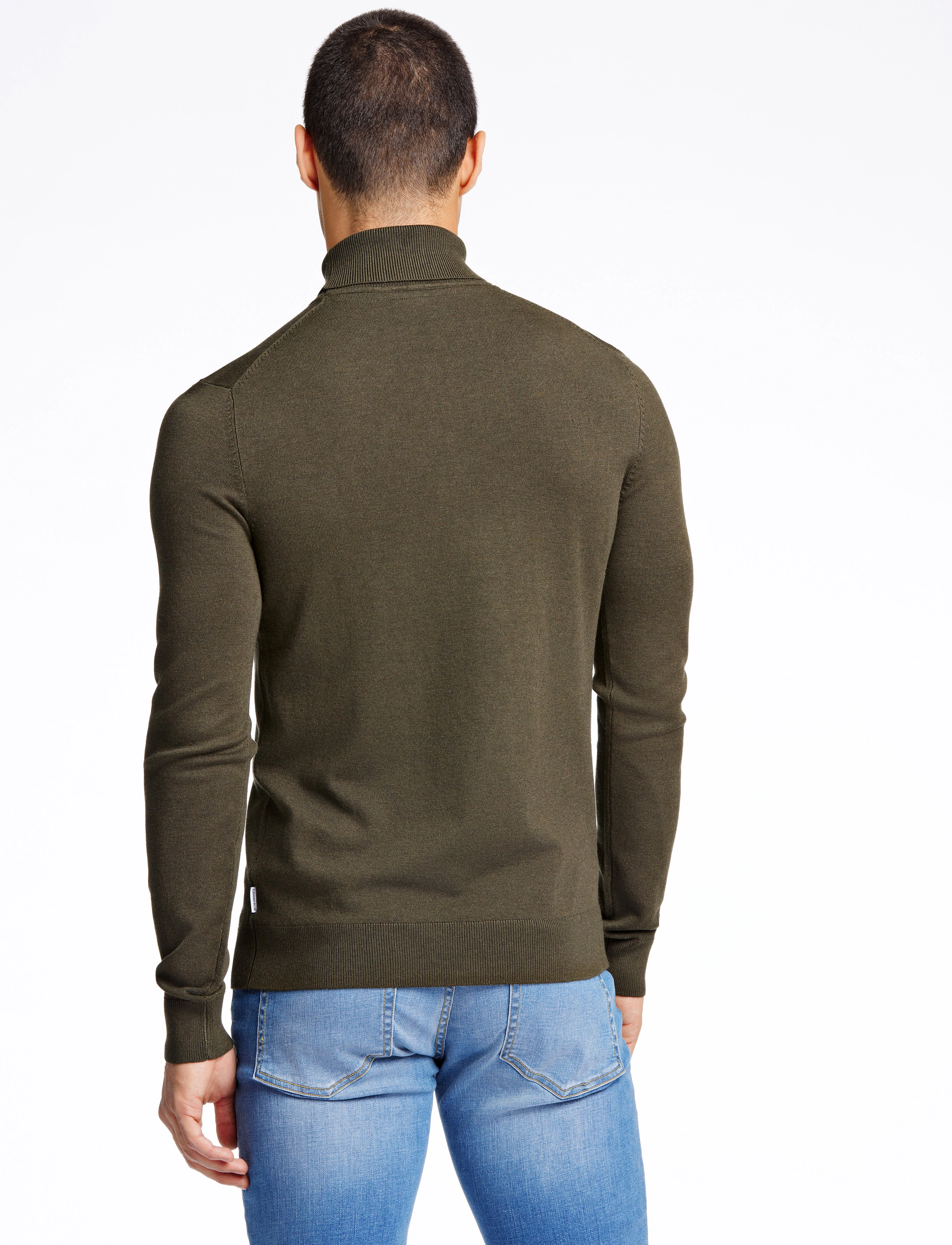Lindbergh - Mélange roll neck knit - turtlenecks - army mel - 3