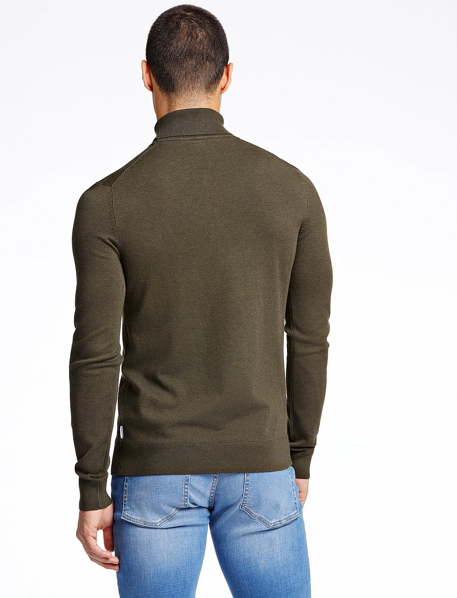 Lindbergh - Mélange roll neck knit - rollkragenpullover - army mel - 3