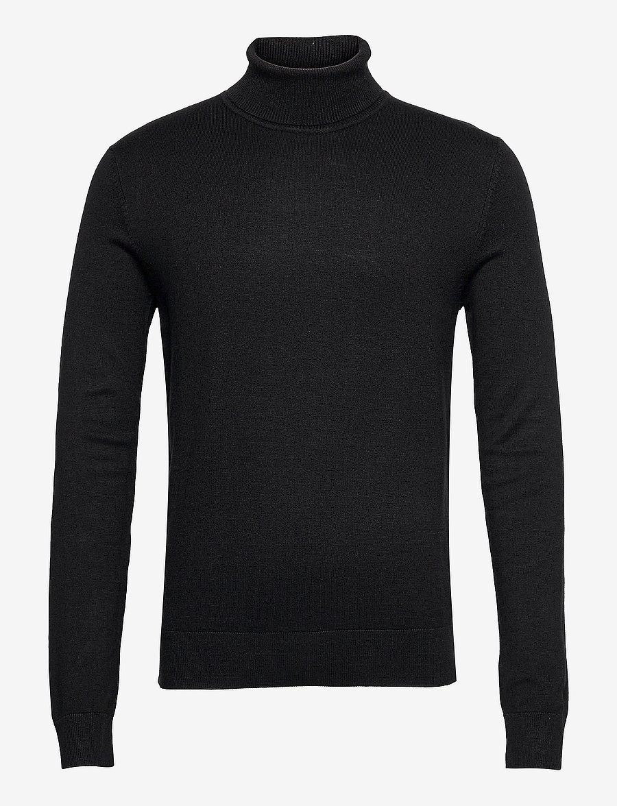 Lindbergh - Mélange roll neck knit - rúllukragapeysur - black - 1
