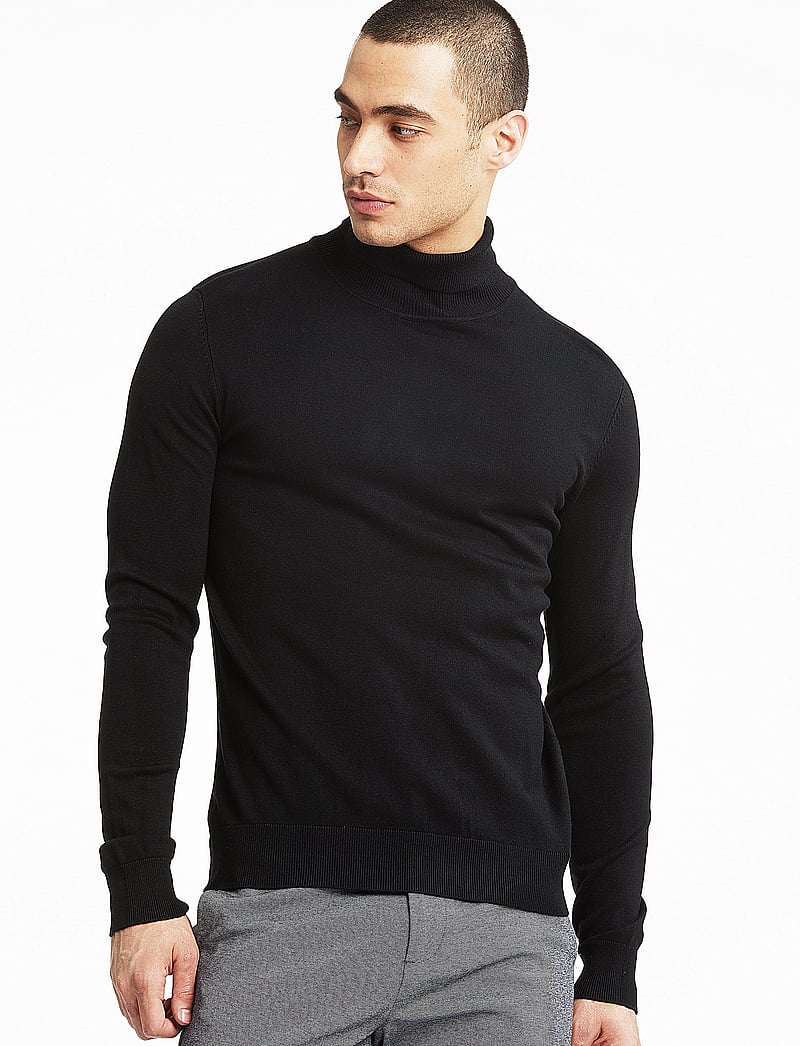 Lindbergh - Mélange roll neck knit - polokrage - black - 0