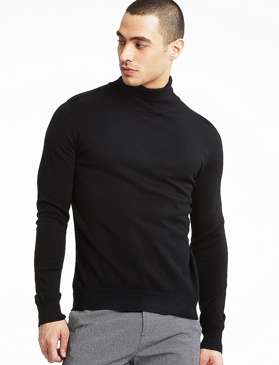 Lindbergh - Mélange roll neck knit - rúllukragapeysur - black - 0