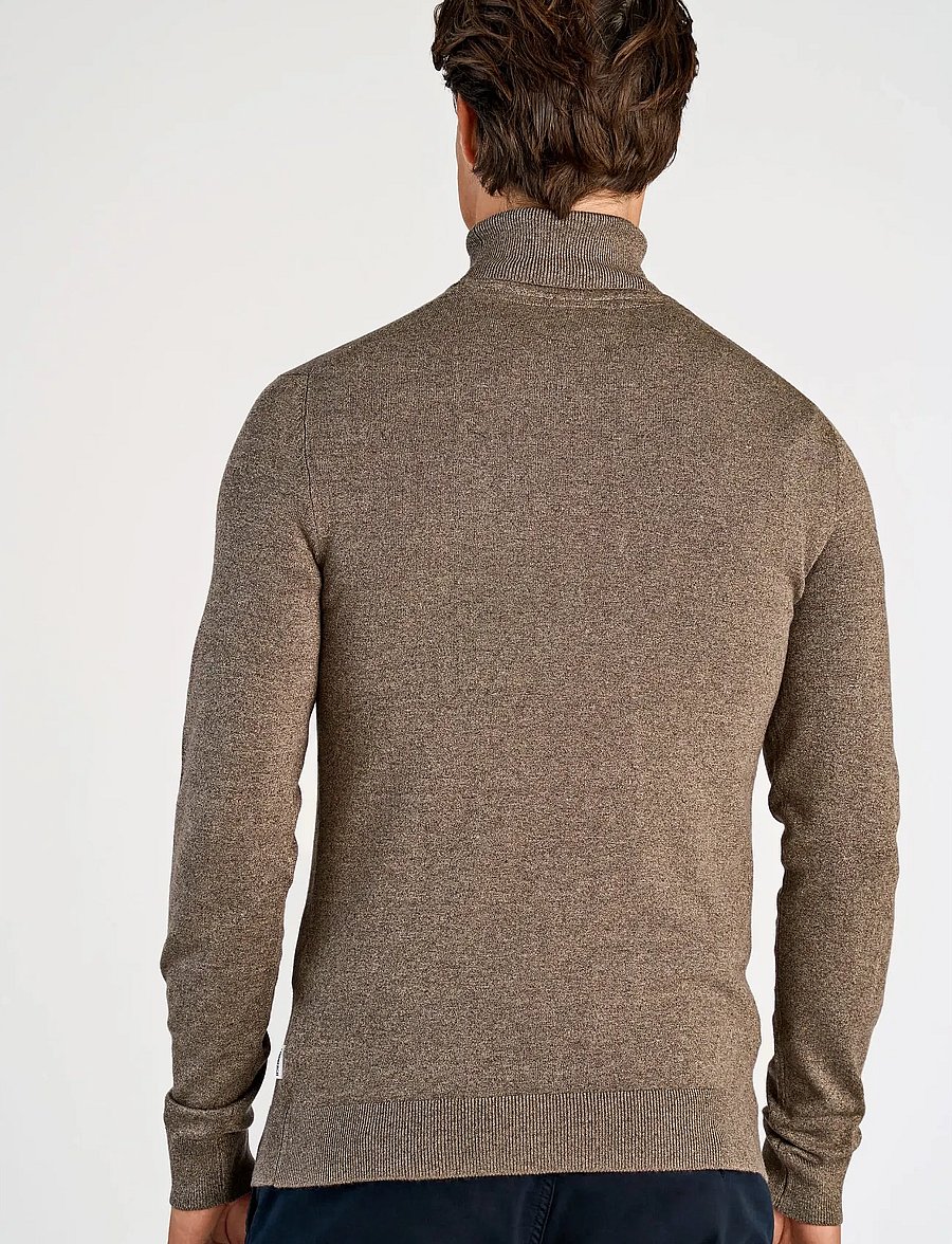 Lindbergh - Mélange roll neck knit - kõrge kaelusega - brown blend - 4