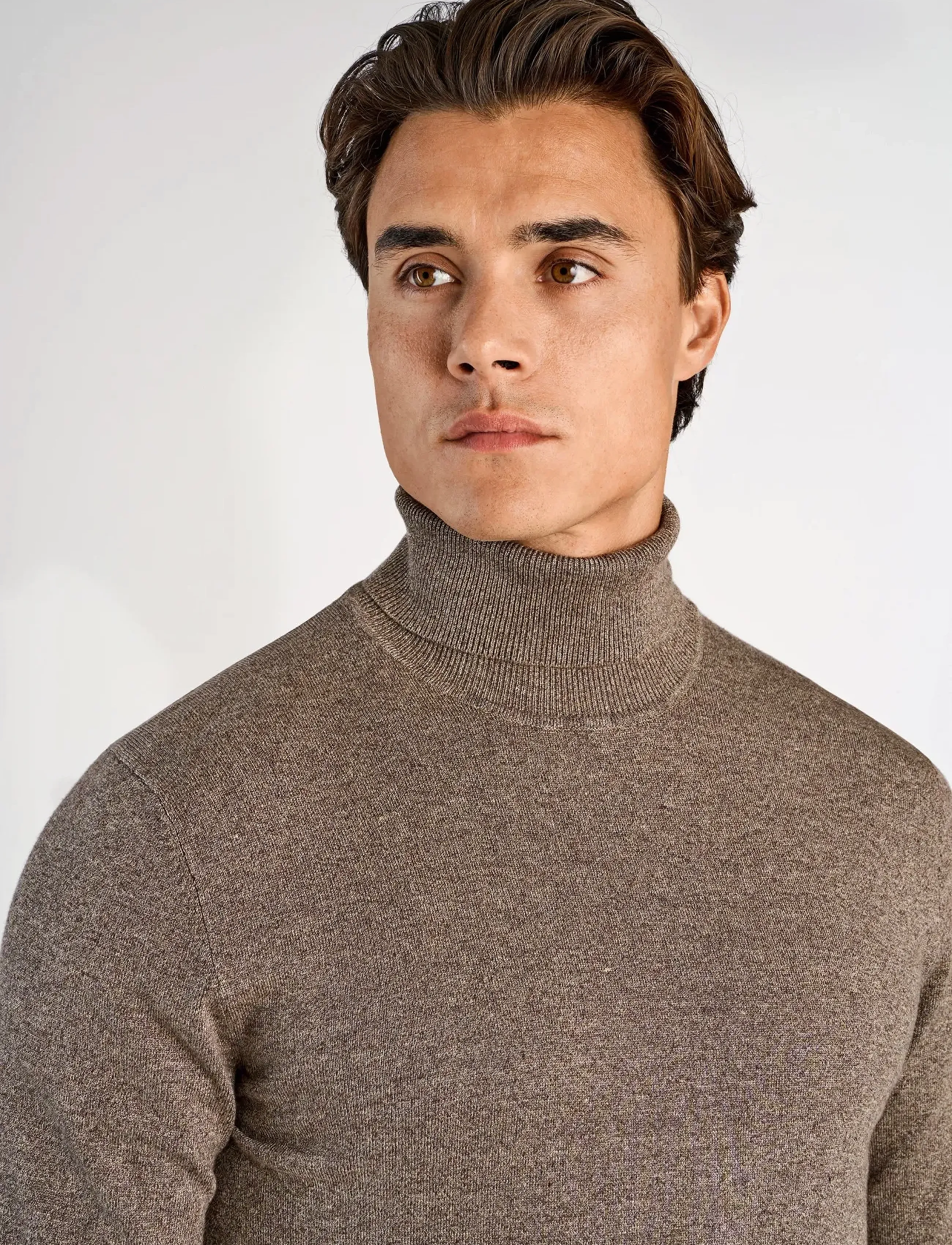 Lindbergh - Mélange roll neck knit - rullekraver - brown blend - 5