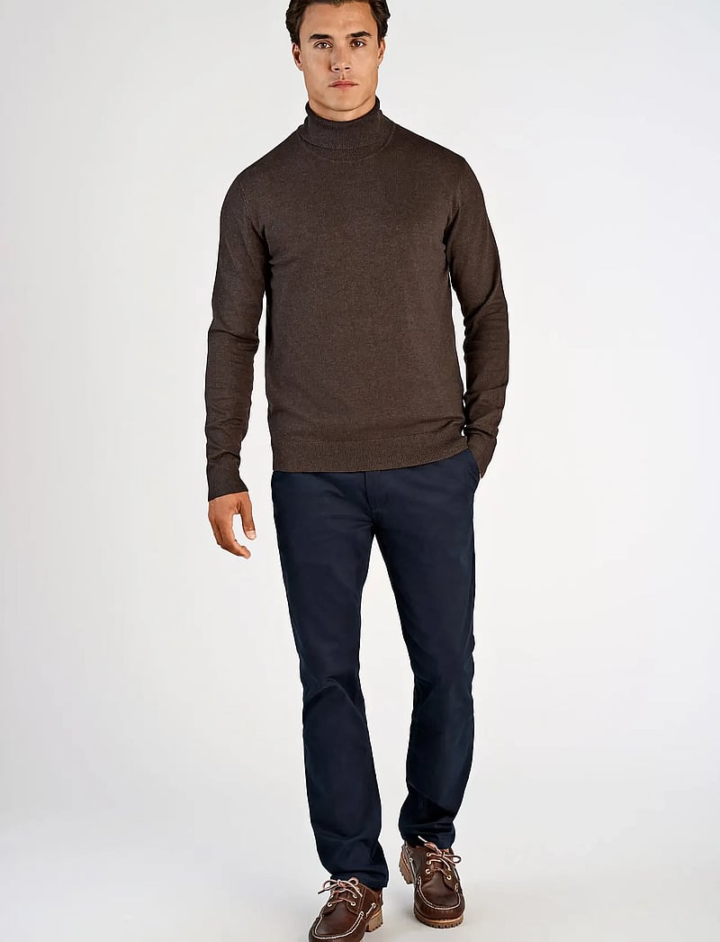 Lindbergh - Ecovero L/S roll neck knit - polokrage - dk brown mel - 3