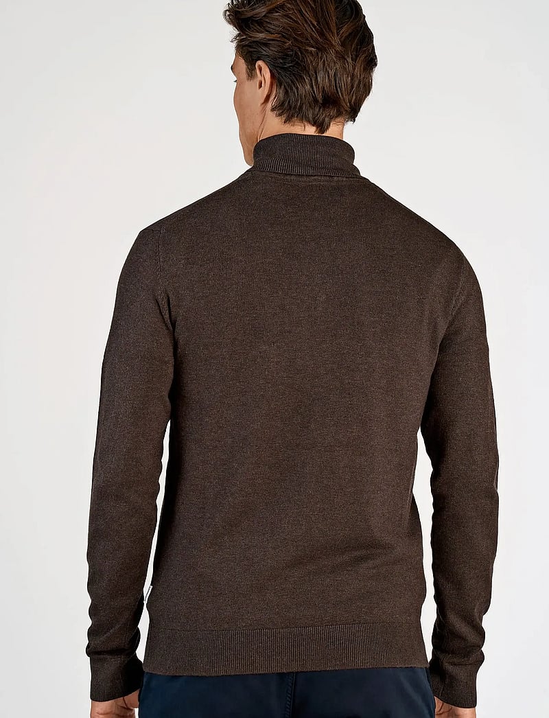 Lindbergh - Ecovero L/S roll neck knit - polokrage - dk brown mel - 4