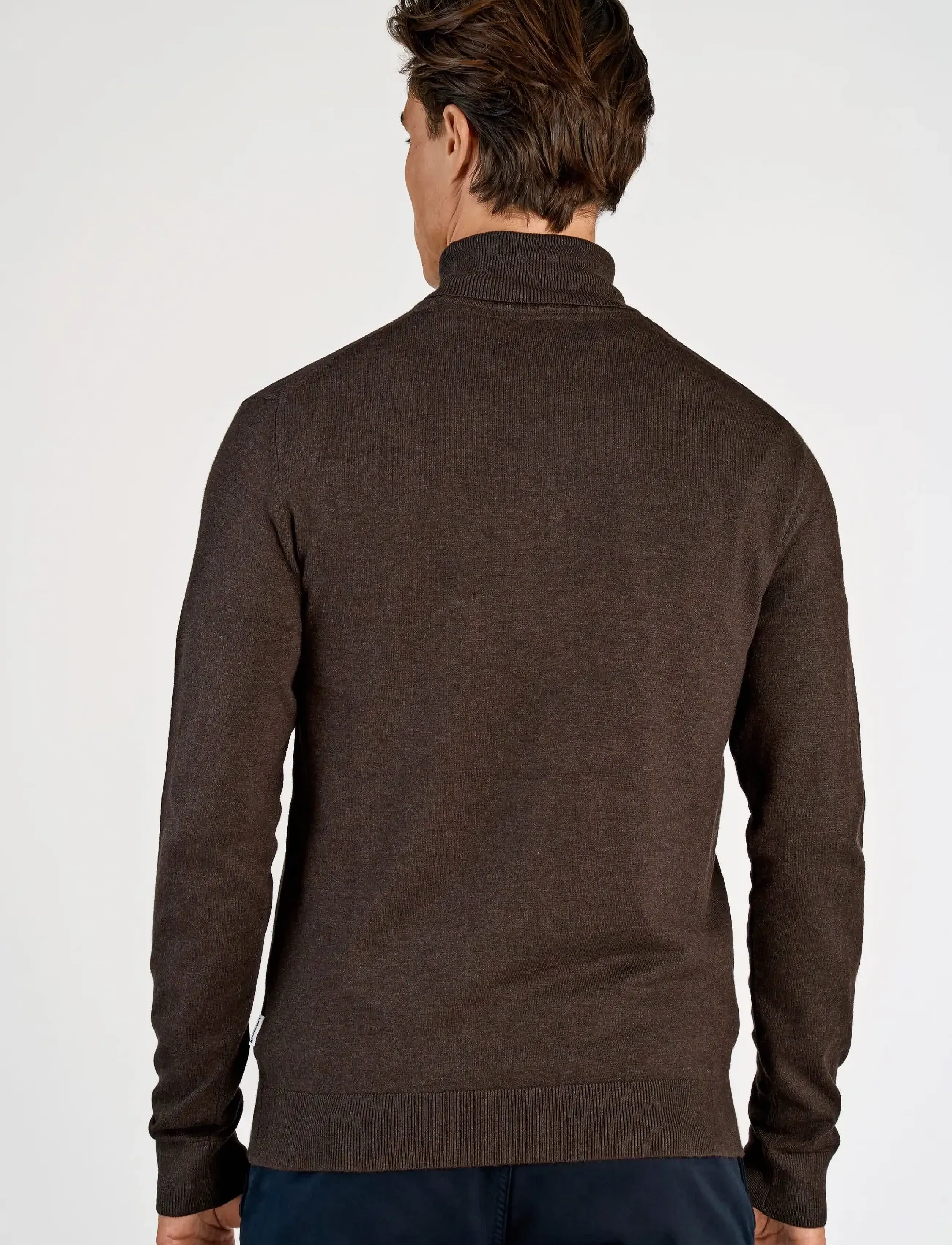 Lindbergh - Mélange roll neck knit - rollkragen - dk brown mel - 4