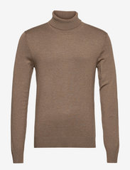 Lindbergh - Mélange roll neck knit - trøjer - dk sand mel - 0