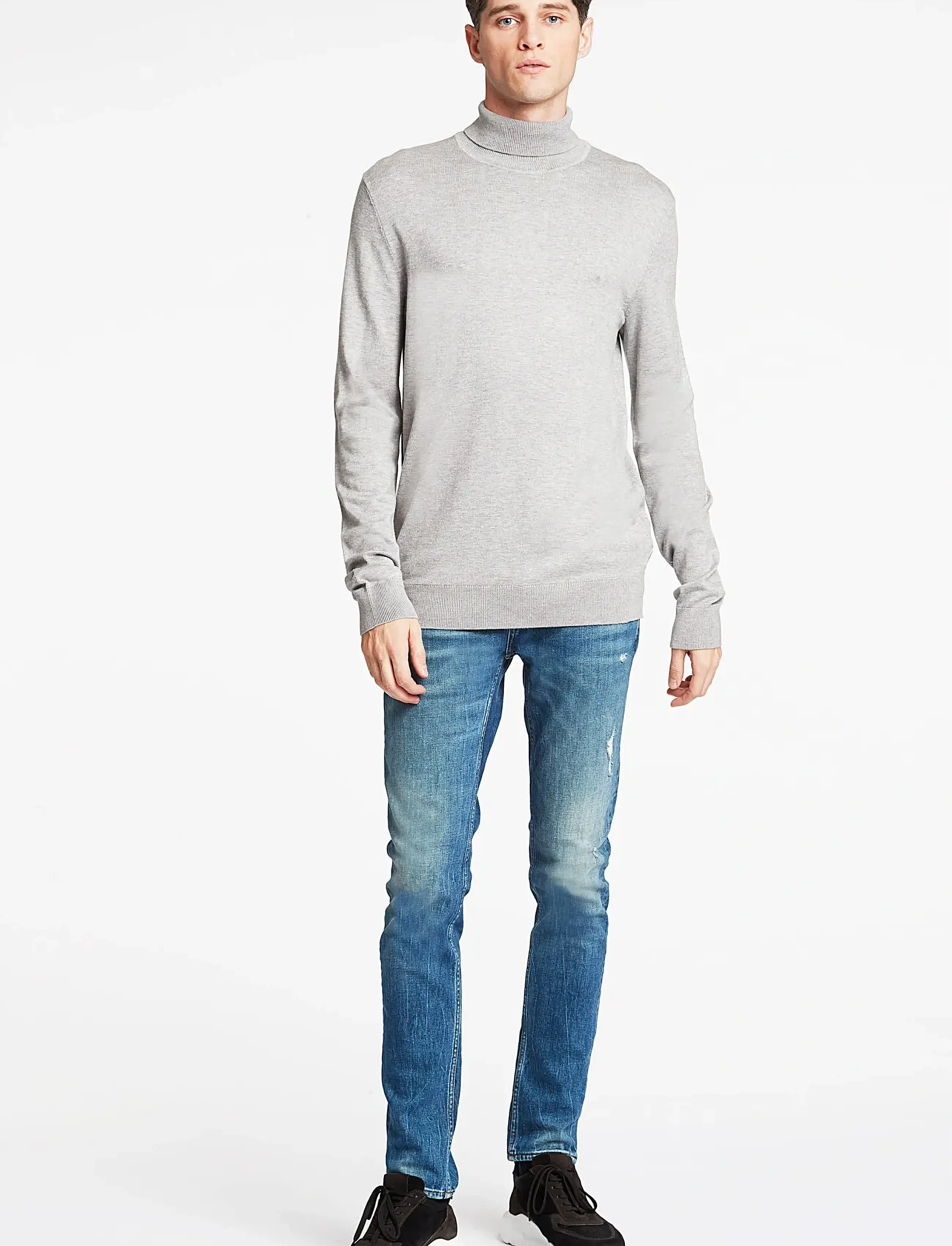 Lindbergh - Mélange roll neck knit - rullekraver - grey mel - 3